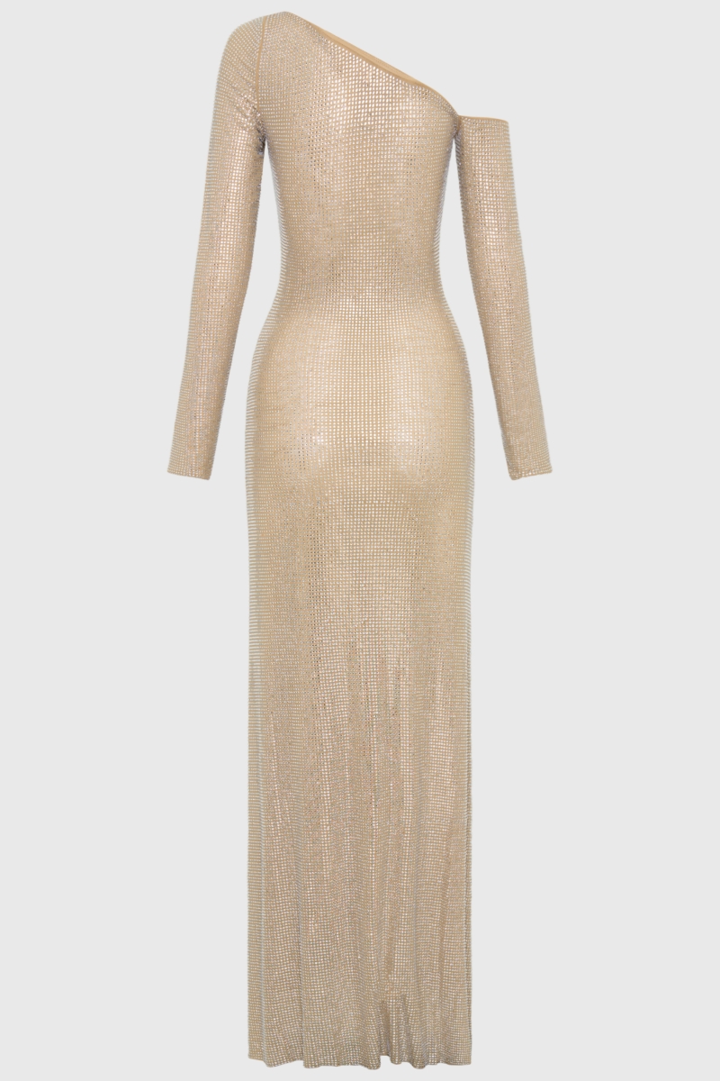 Brone Diamante Long Sleeve Maxi Dress