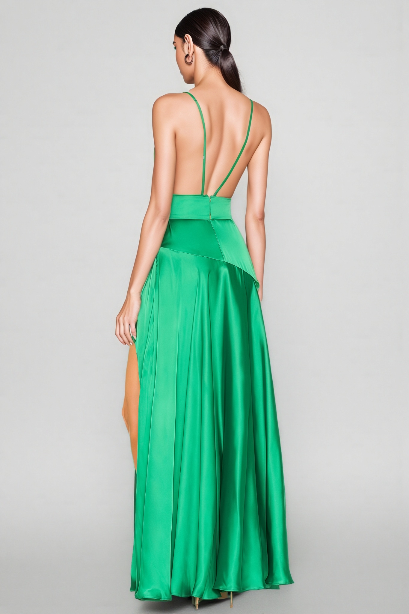 Lizzie Green Halter High Split Maxi Dress