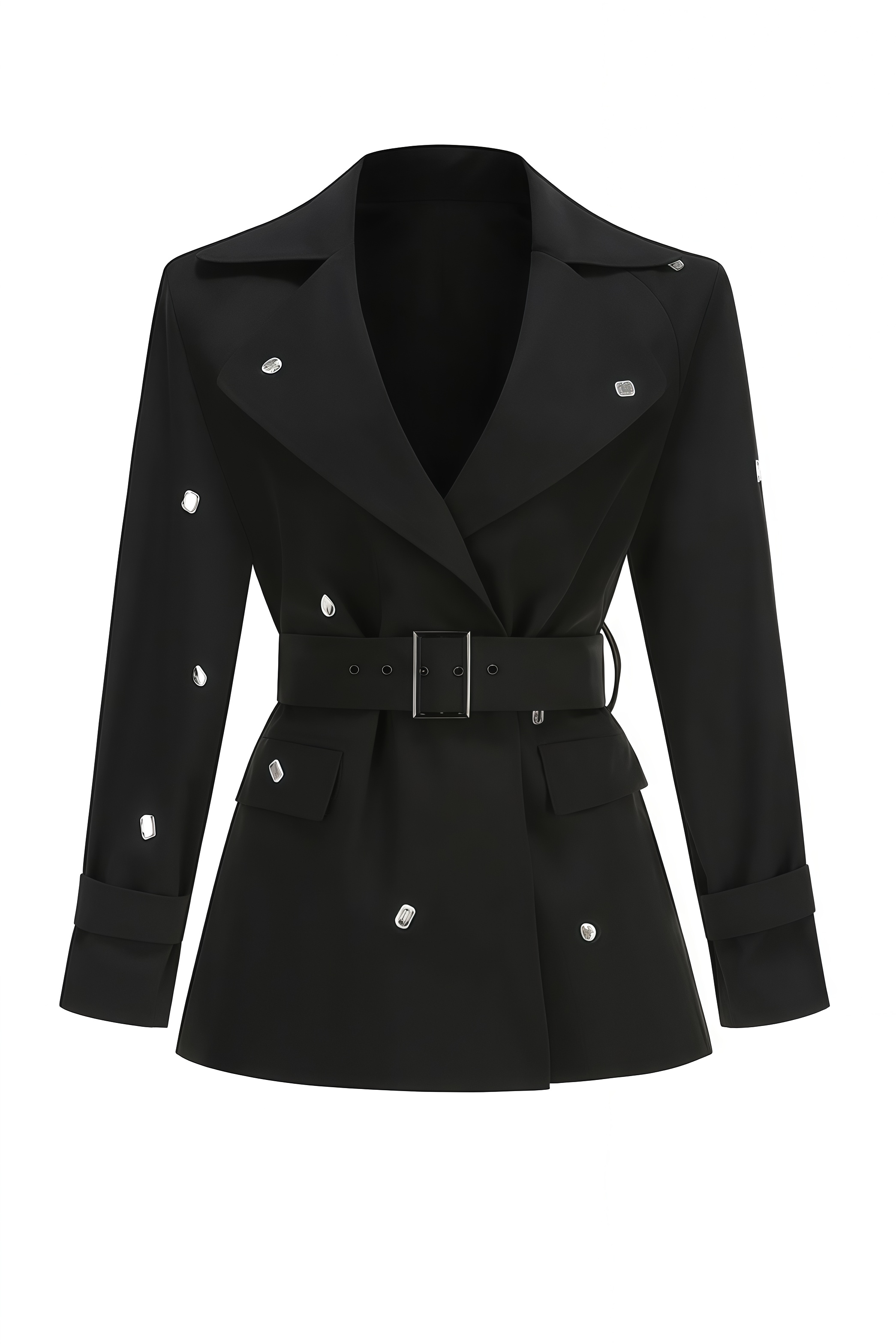Zaylay Long Sleeve Embellished Belted Blazer