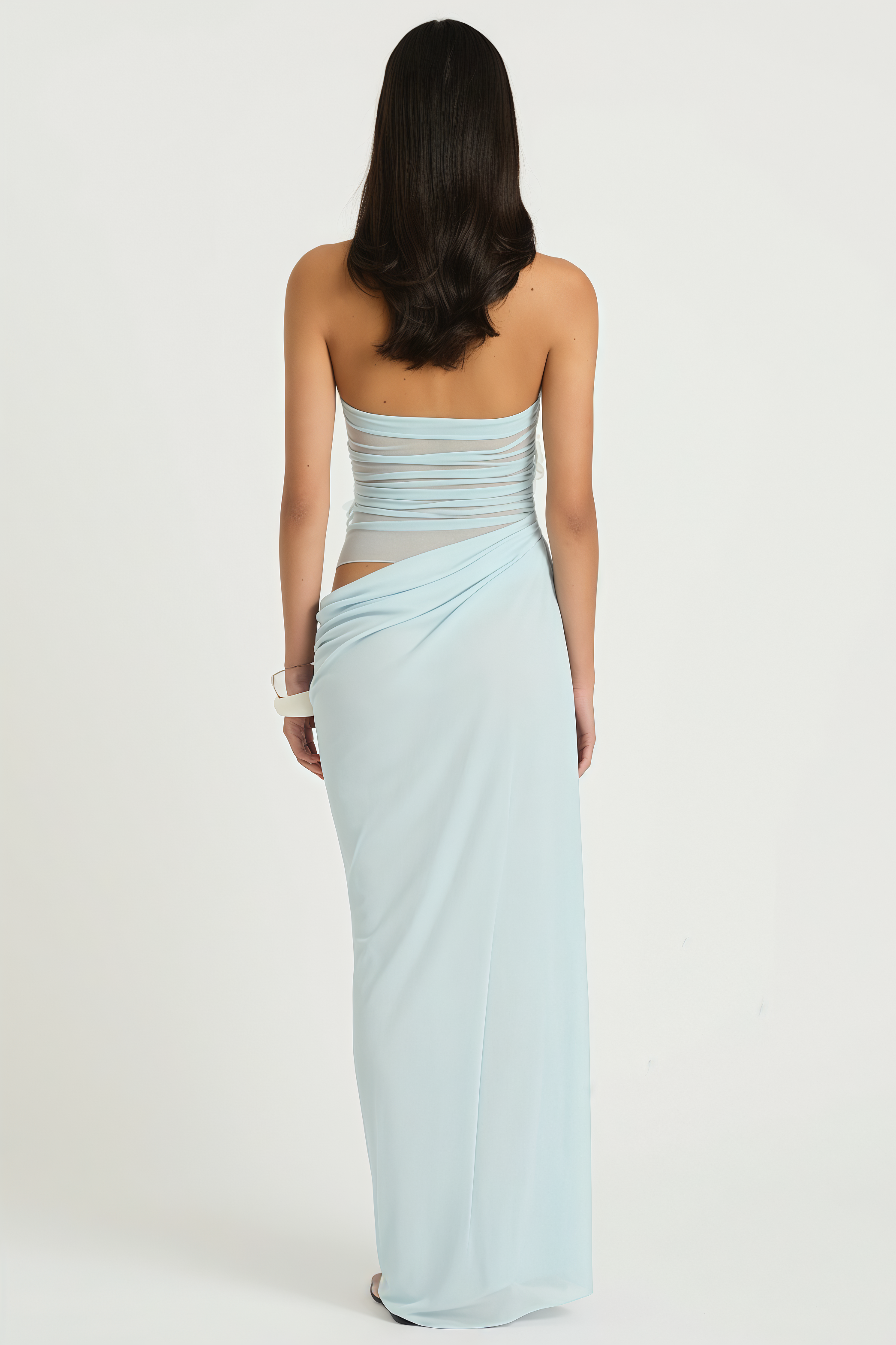 Rilreny Blue 3D Floral Maxi Dress