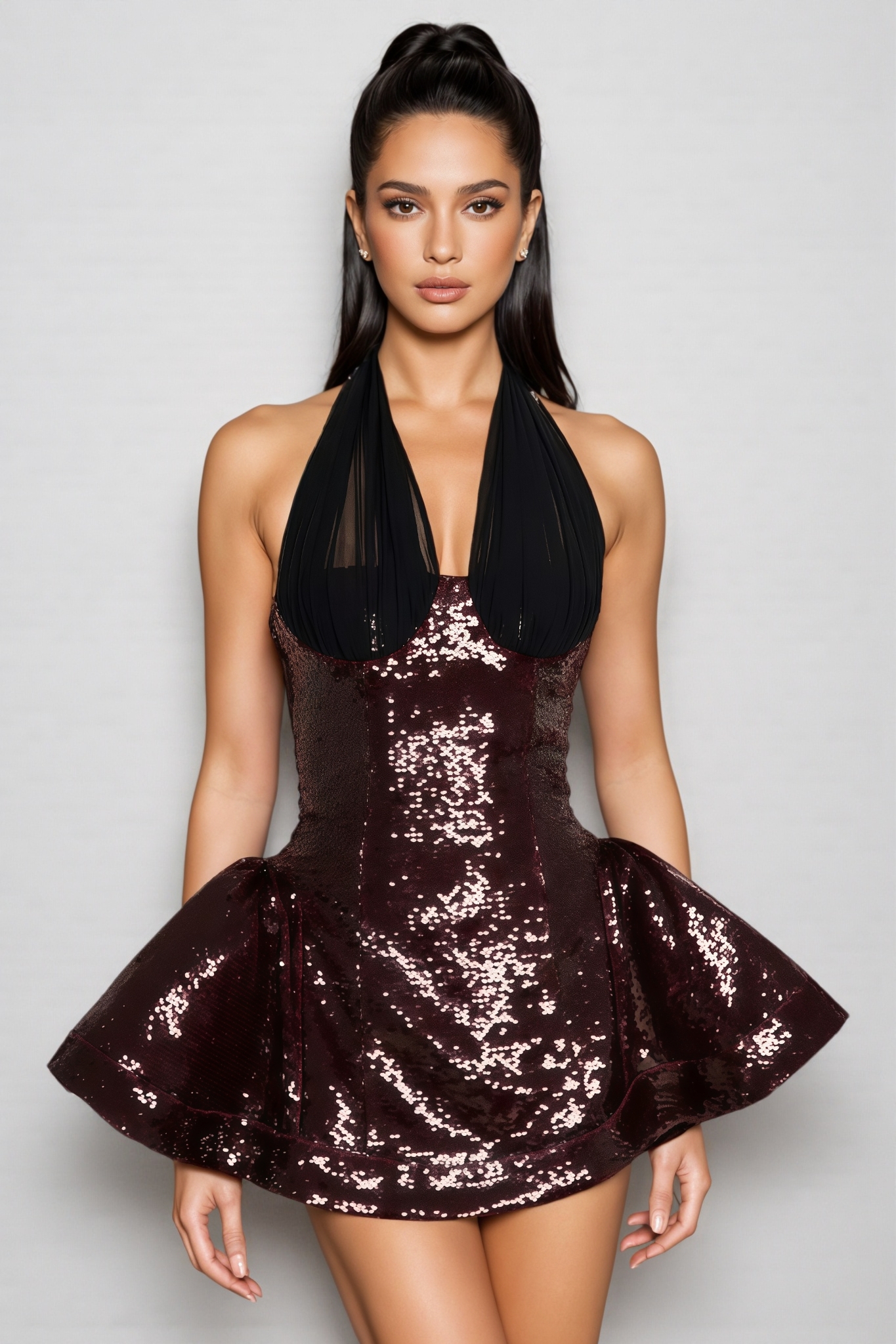 Nyrixd Sequin Mesh Mini Dress