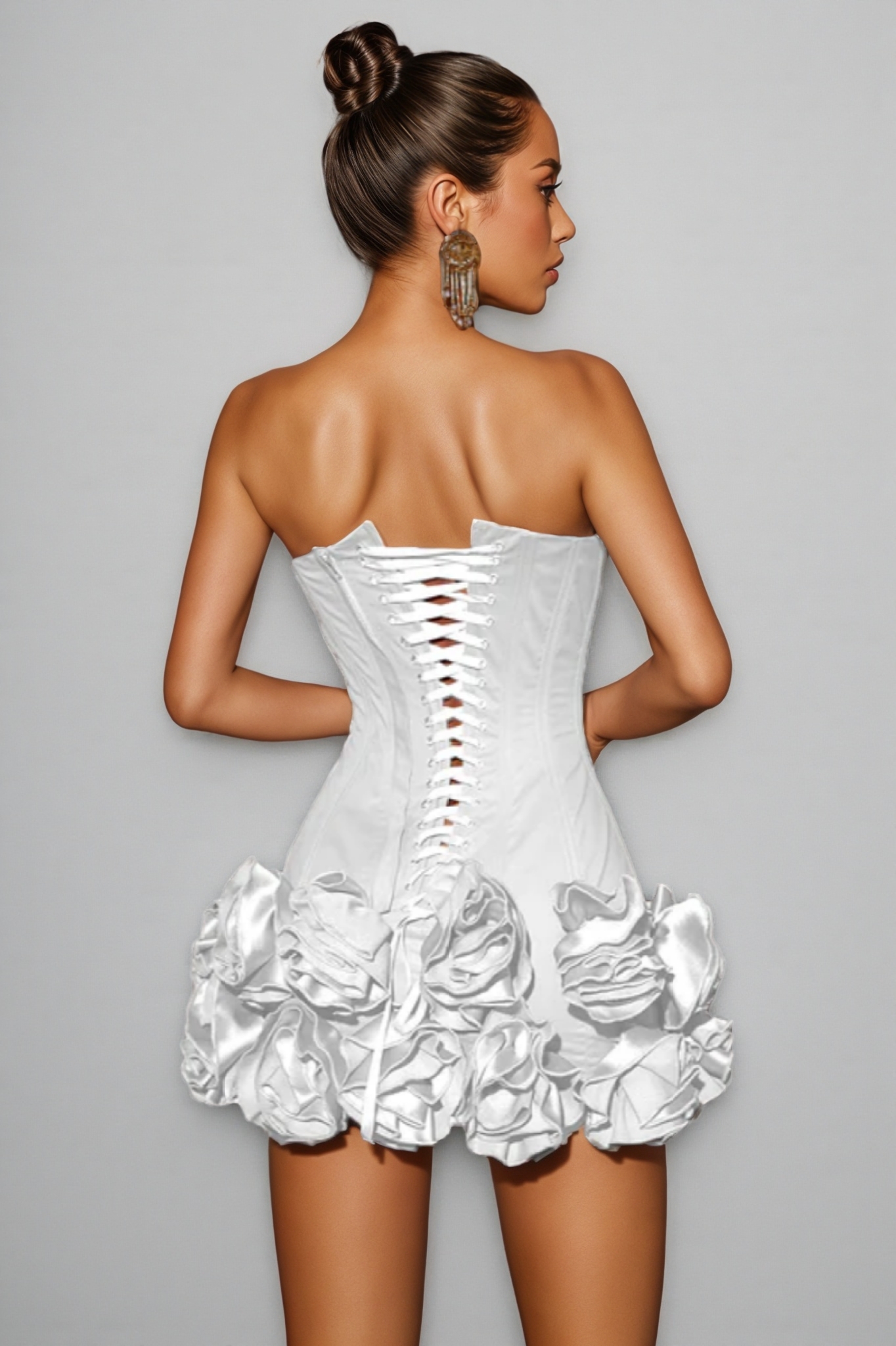 Xerxes Strapless Flower Mini Dress