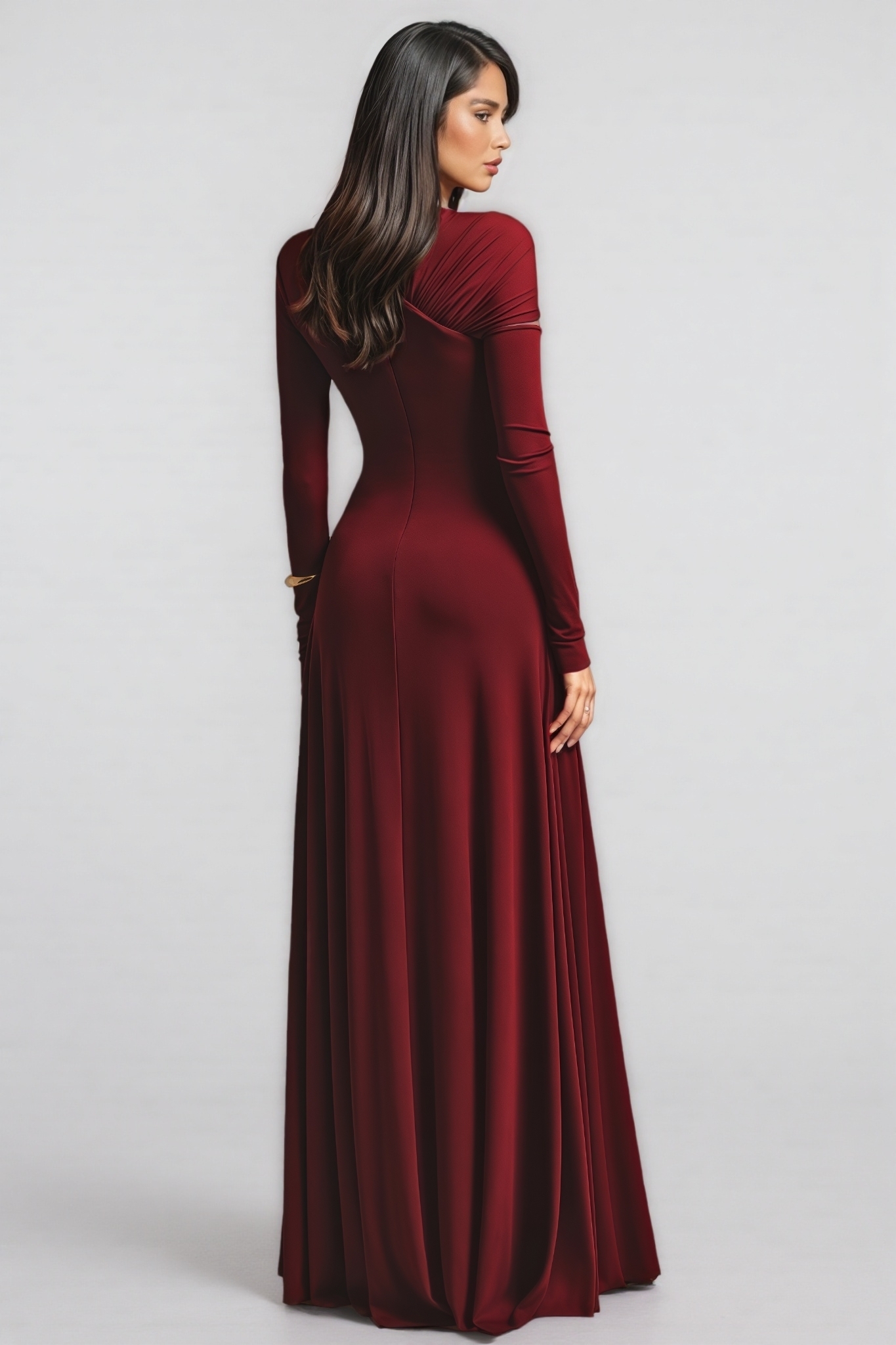 Silila Cut Out Long Sleeve Maxi Dress