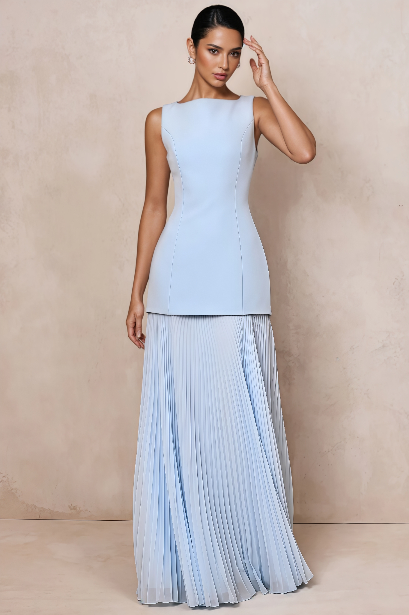 Vaslky Blue Sleeveless Maxi Dress