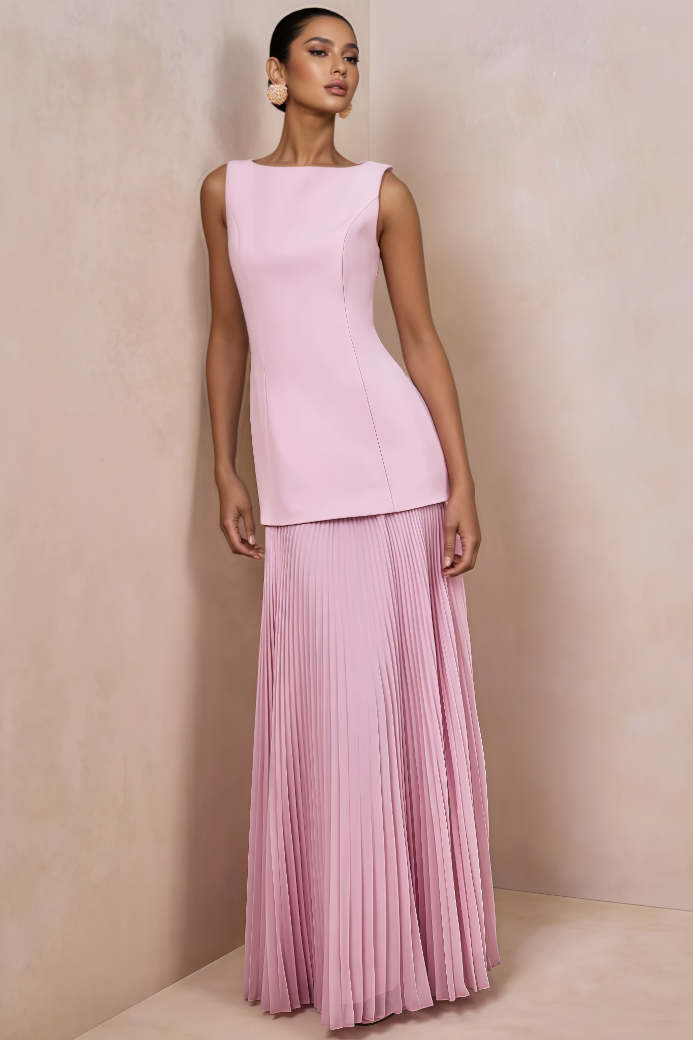 Spoly Pink Sleeveless Maxi Dress