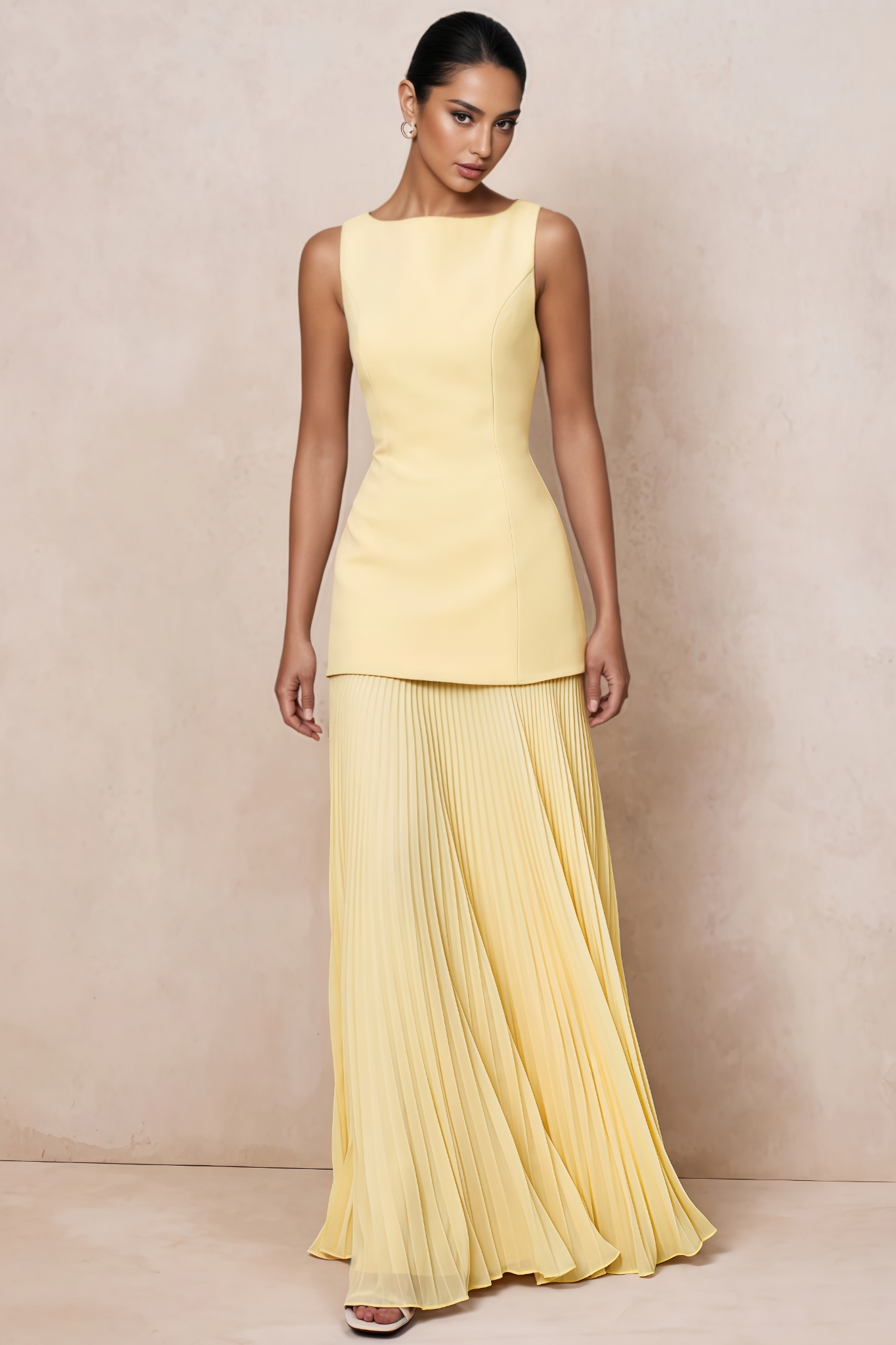 Solga Yellow Sleeveless Maxi Dress