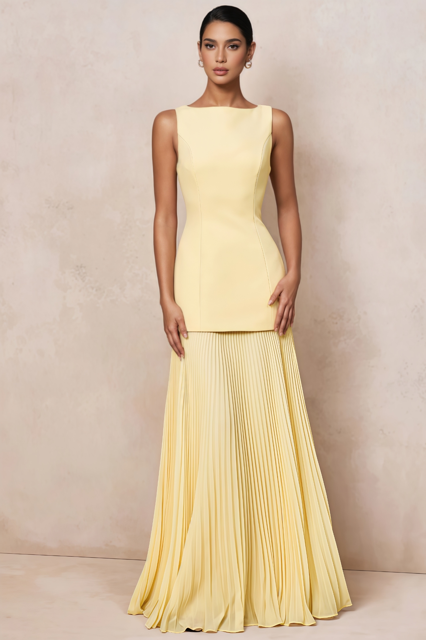 Solga Yellow Sleeveless Maxi Dress