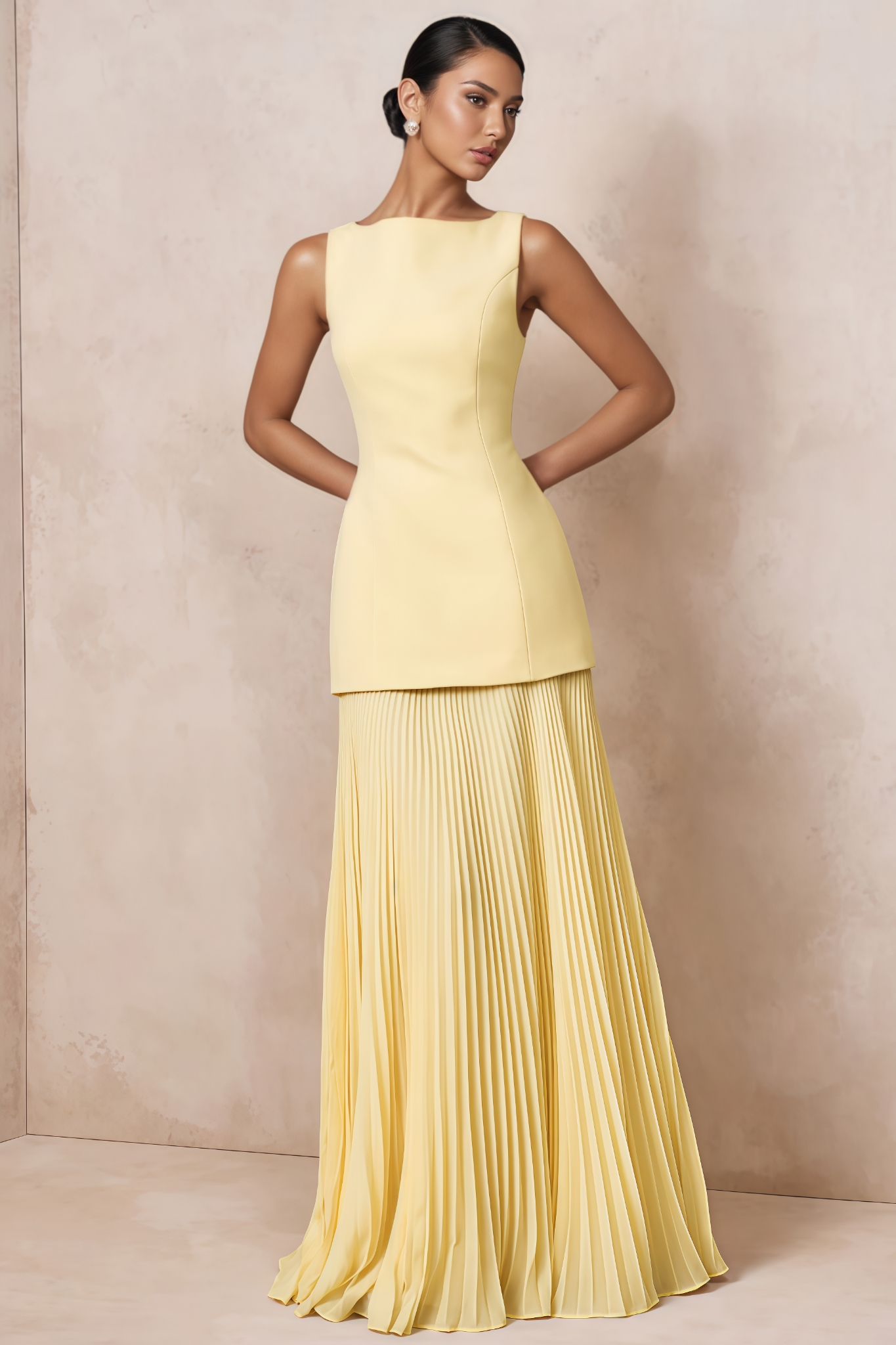 Solga Yellow Sleeveless Maxi Dress