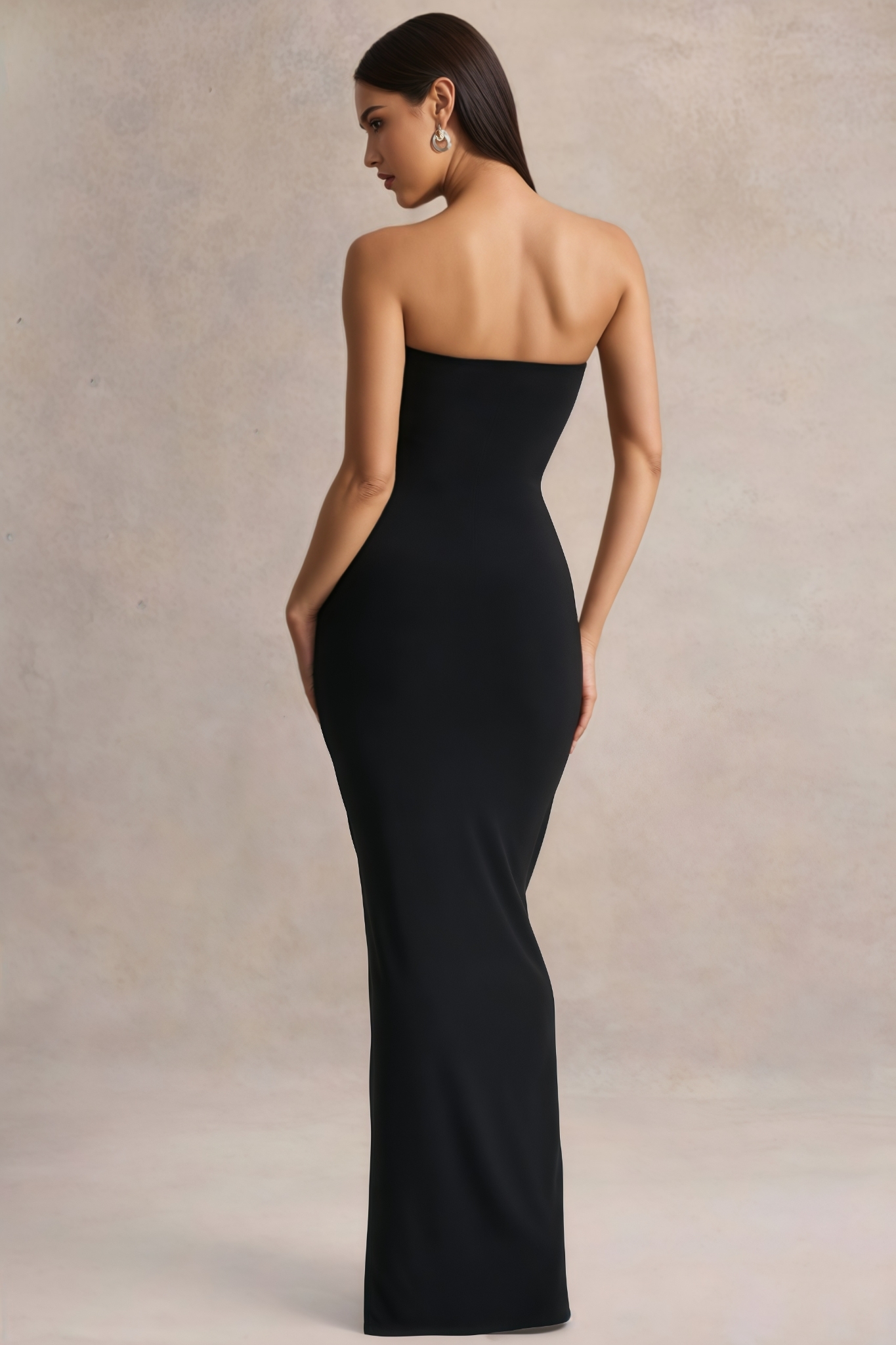 Stanlle Black Off Shoulder Pleated Maxi Dress