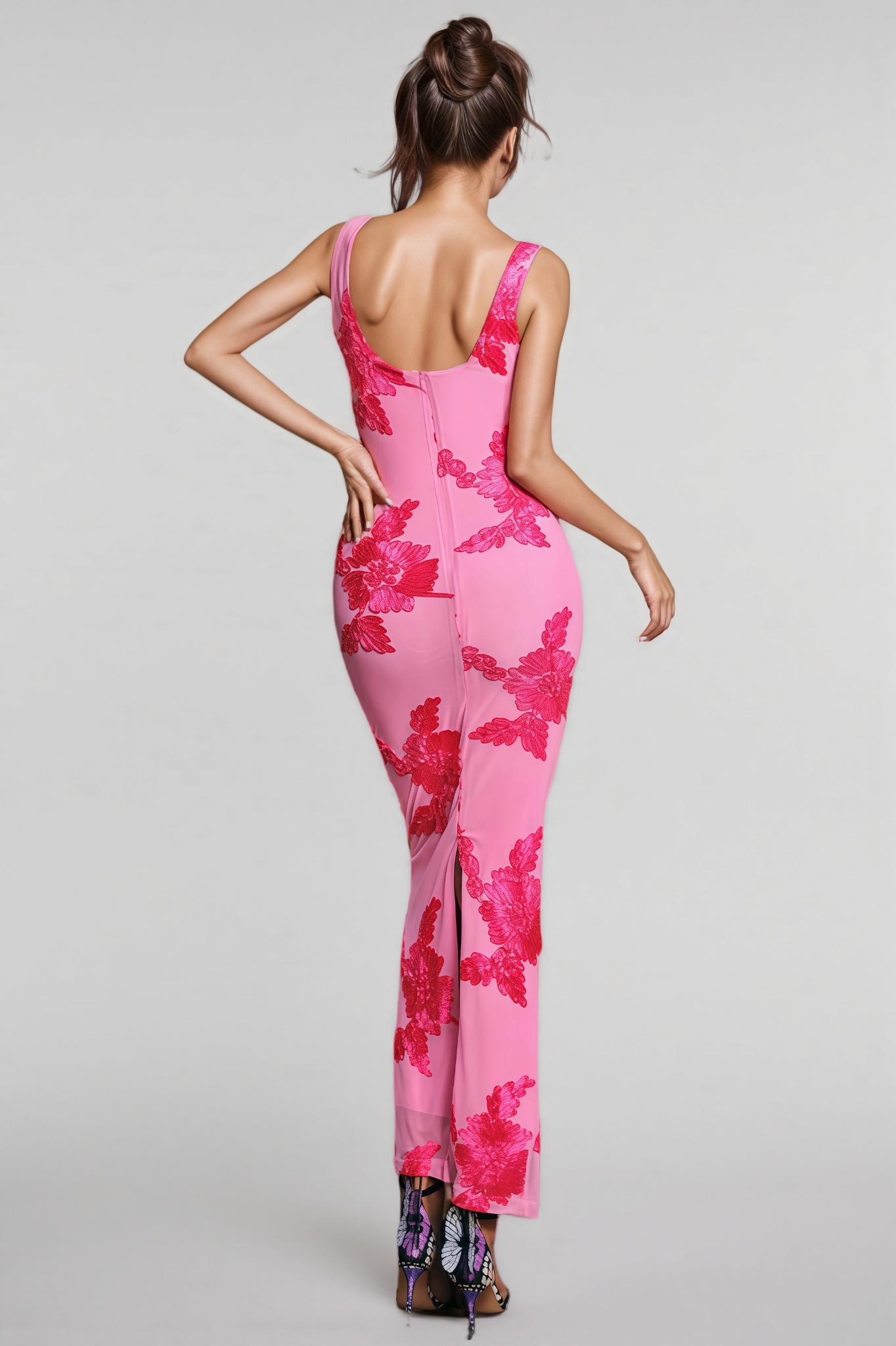 Cazrik Sleeveless Flower Maxi Dress