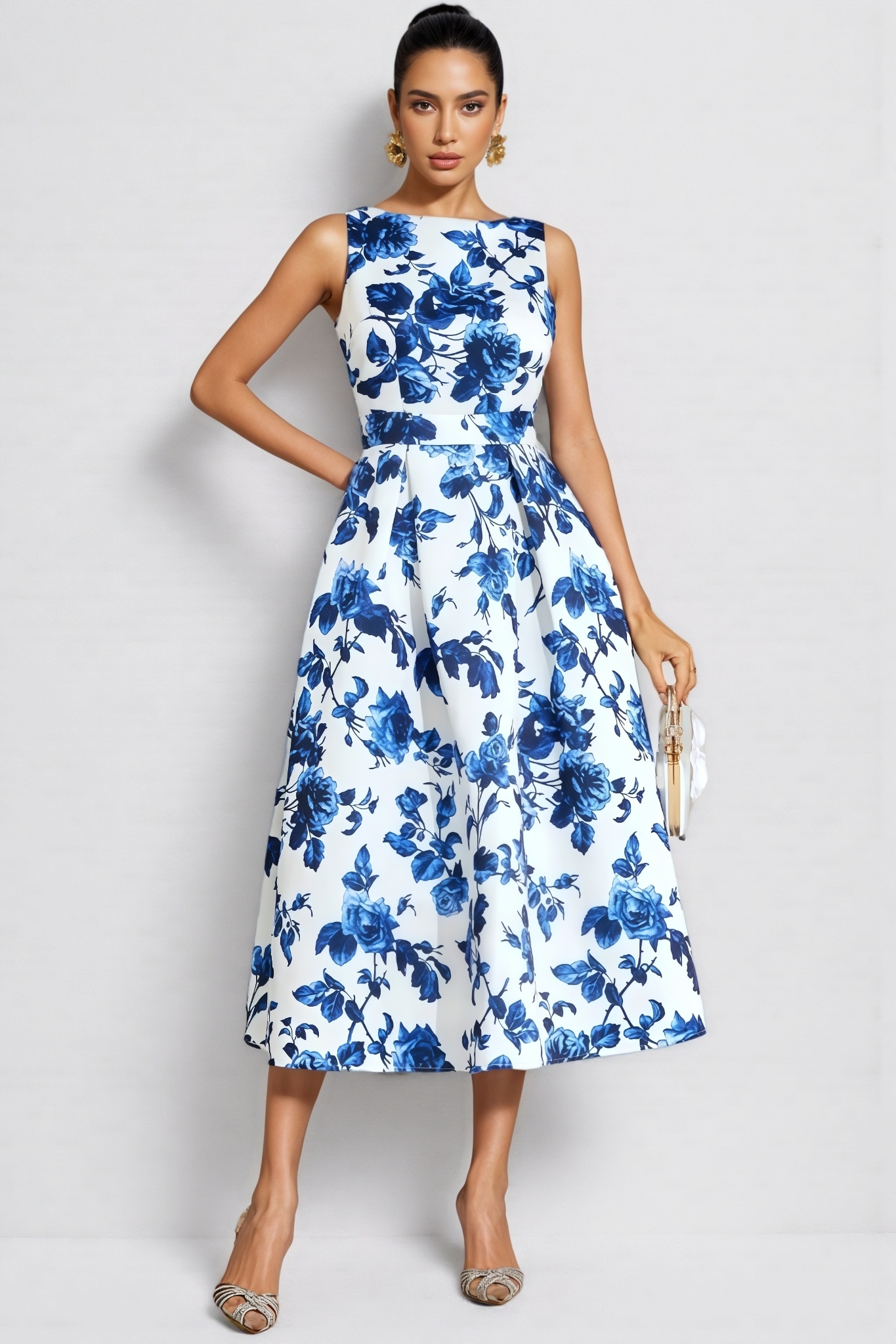 Novilla Blue Floral Midi Dress