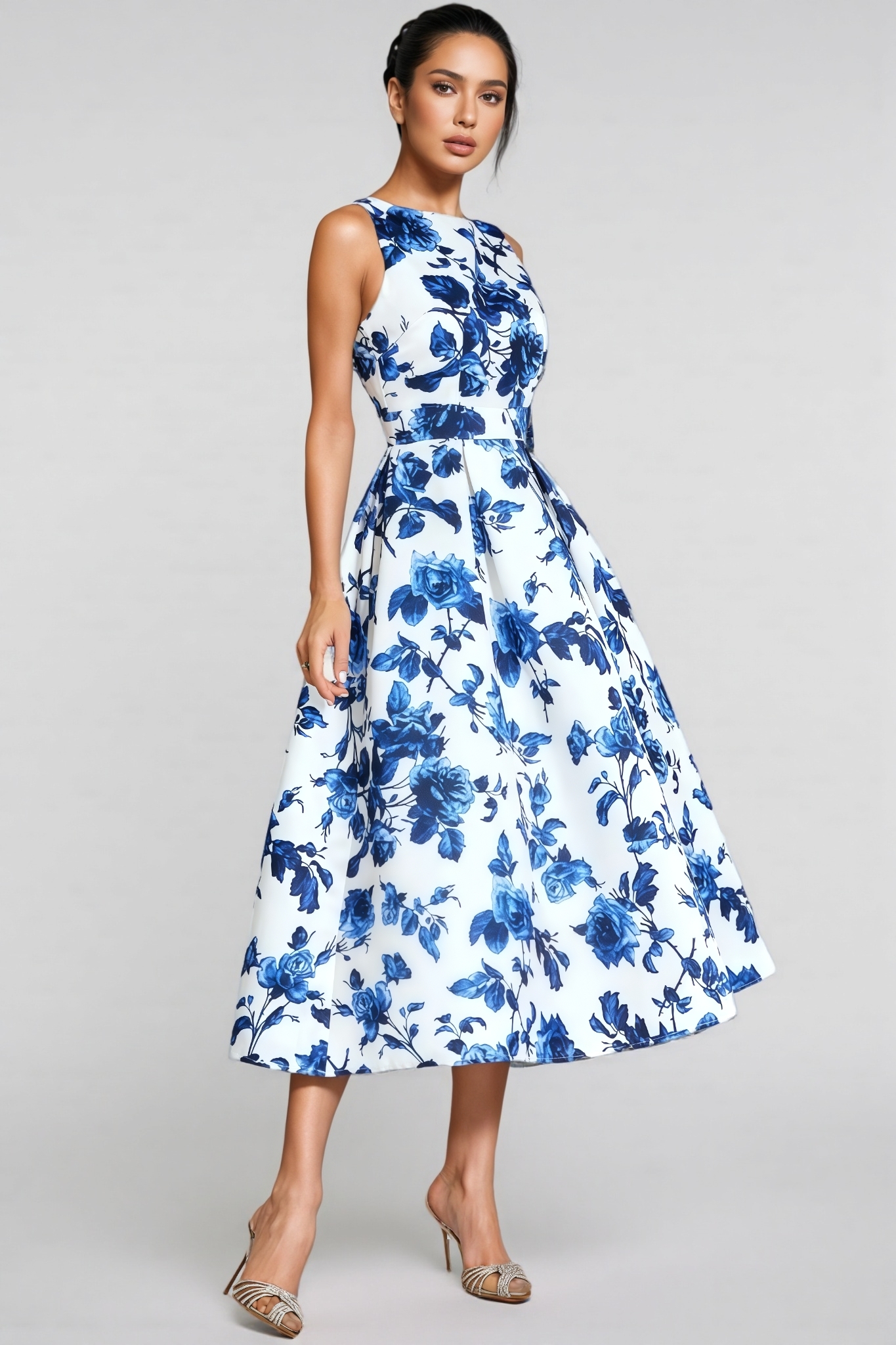 Novilla Blue Floral Midi Dress