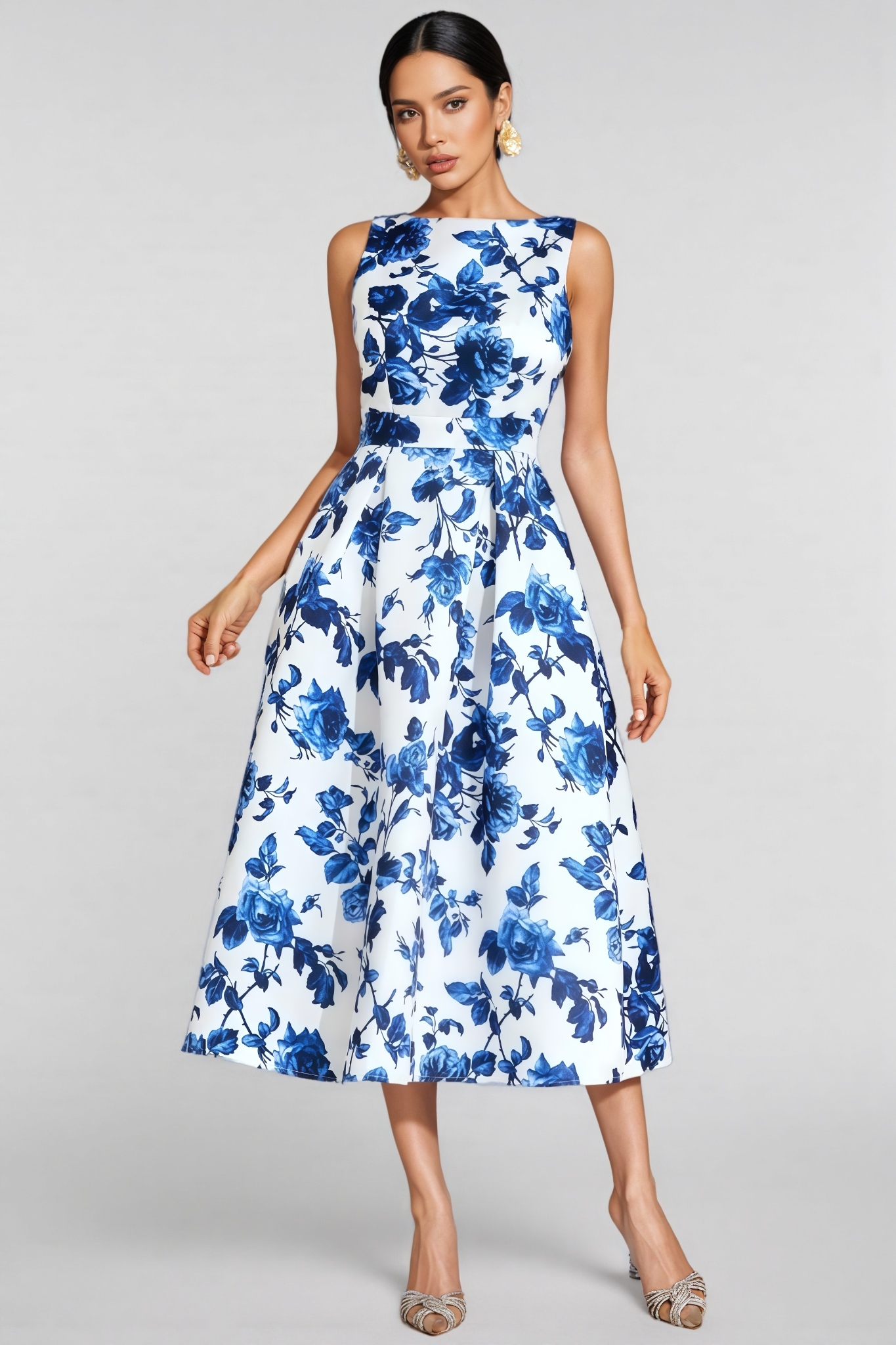 Novilla Blue Floral Midi Dress