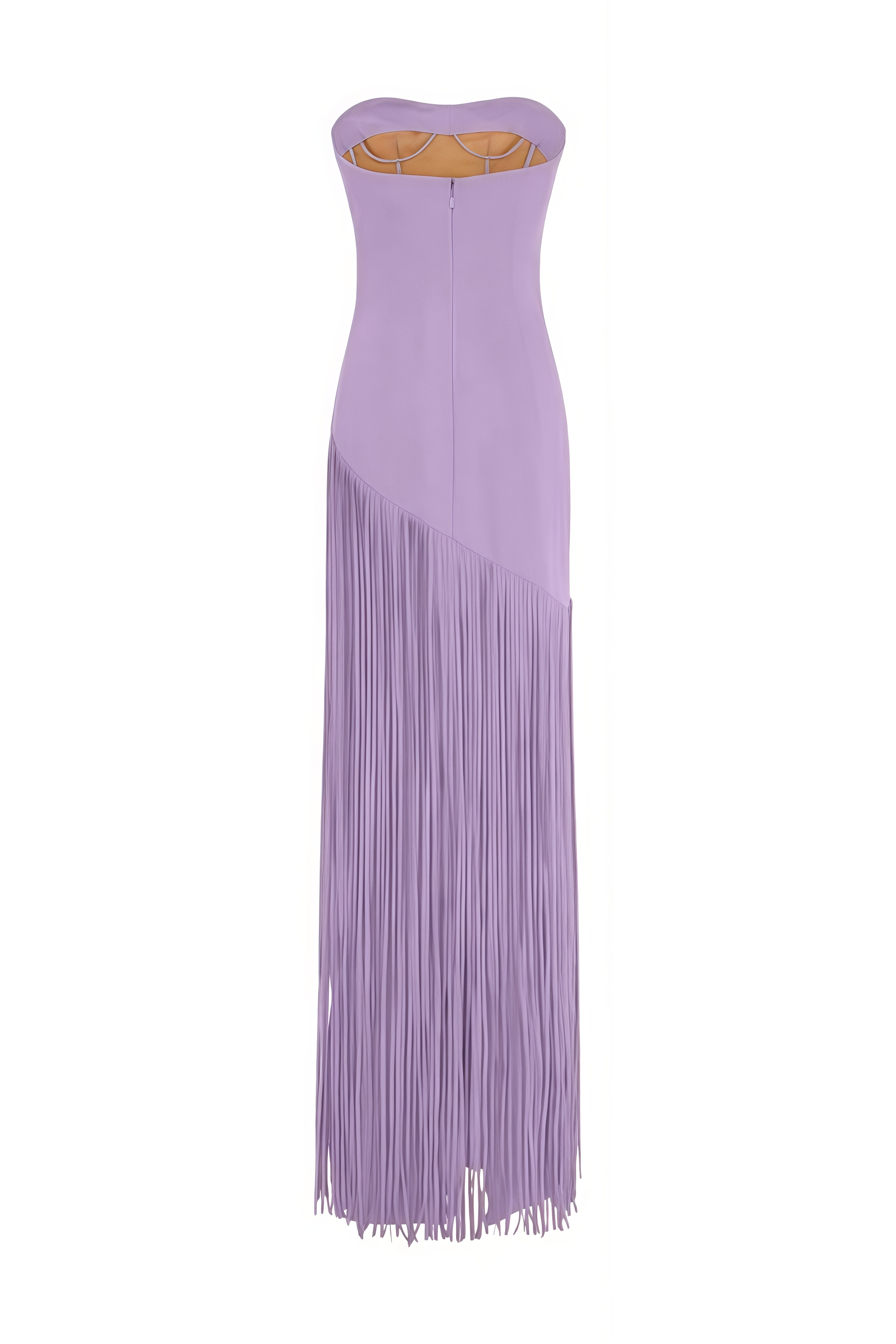 Foslind Purple Shawl Fringe Maxi Dress