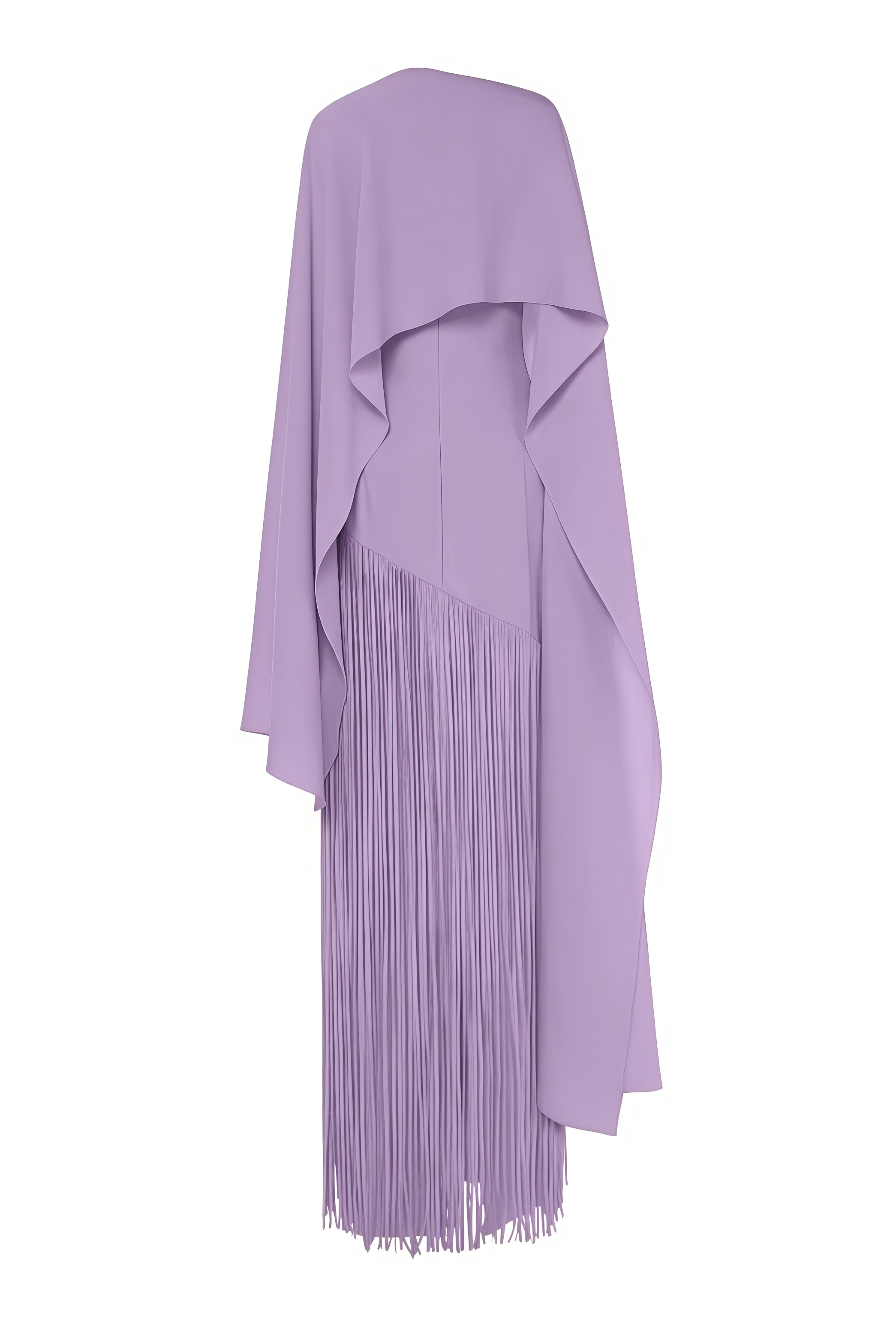 Foslind Purple Shawl Fringe Maxi Dress
