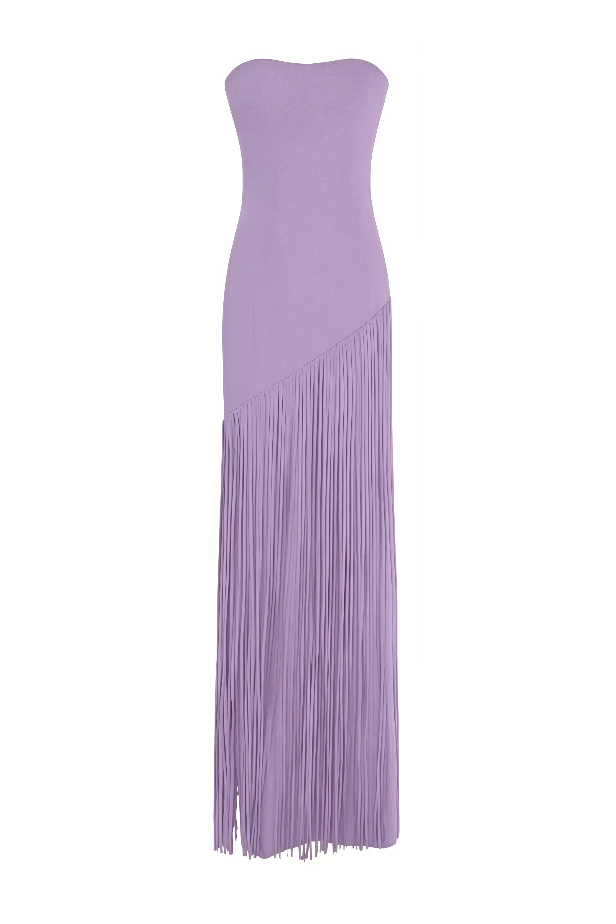 Foslind Purple Shawl Fringe Maxi Dress