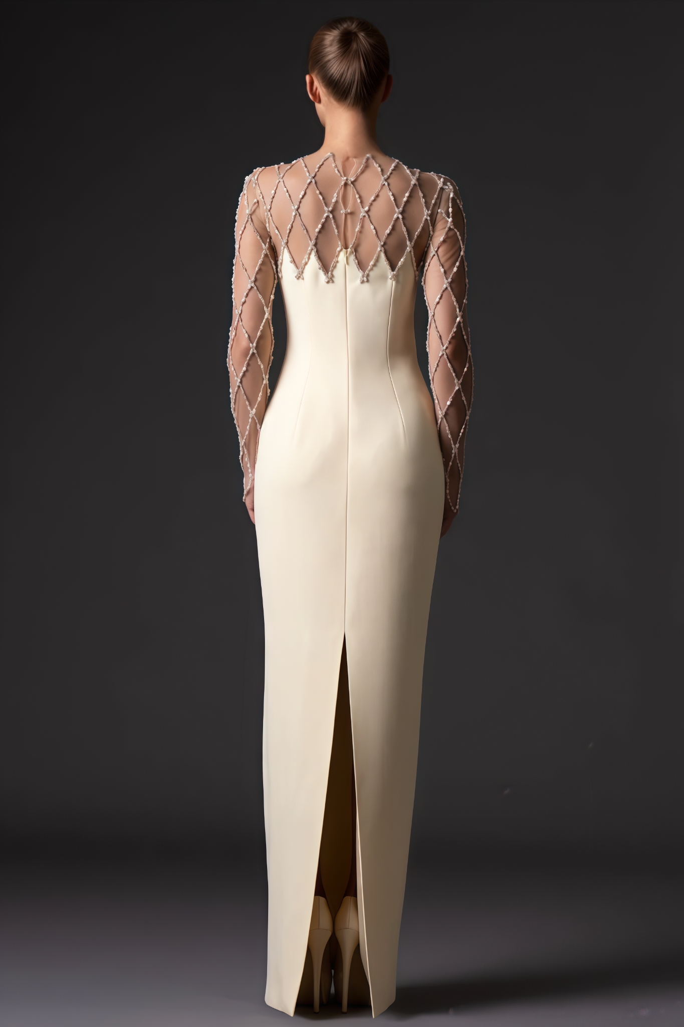 Wovarly Long Sleeve Rhinestone Maxi Dress
