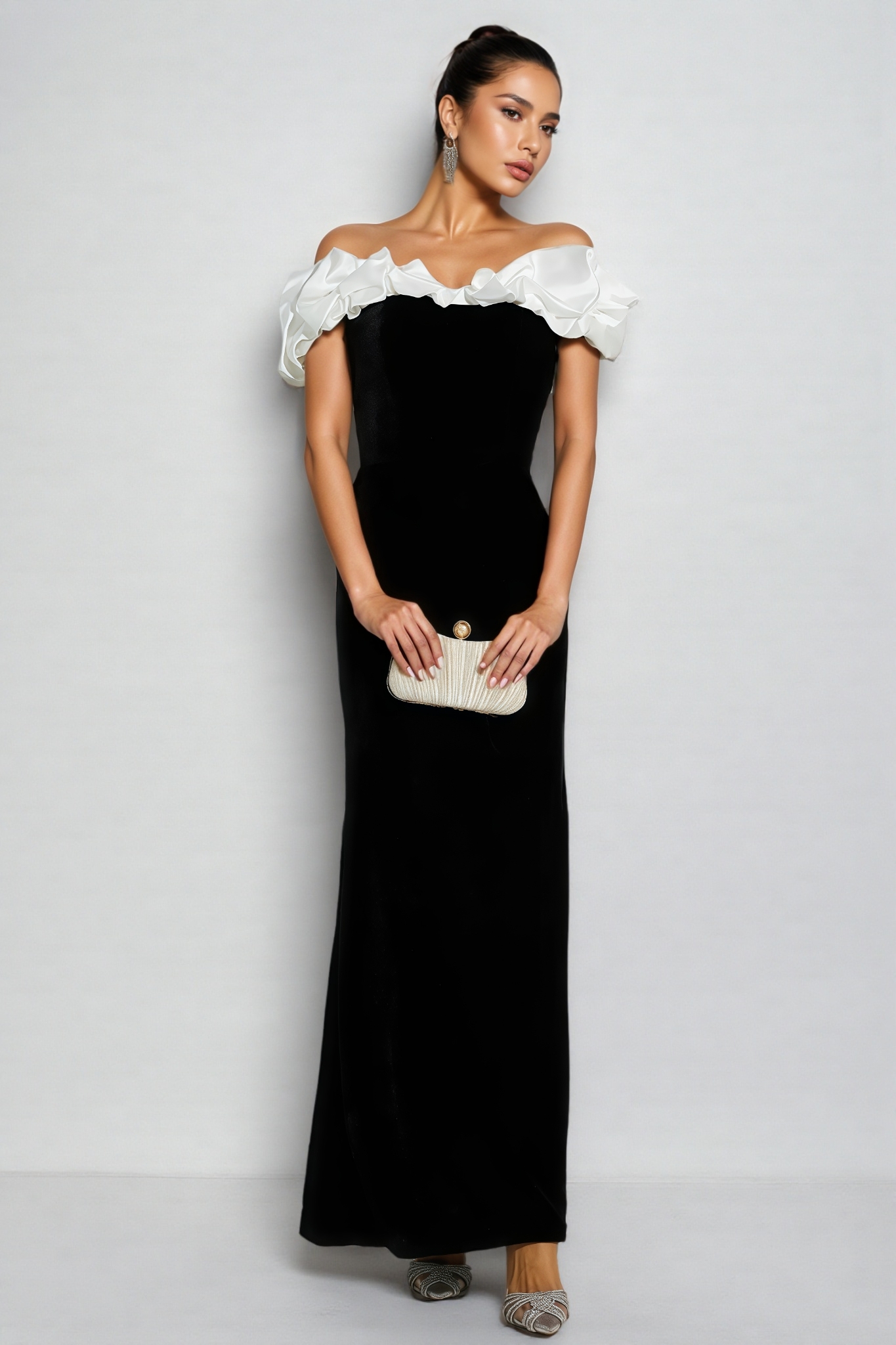 Indie Black One Shoulder Mermaid Maxi Dress