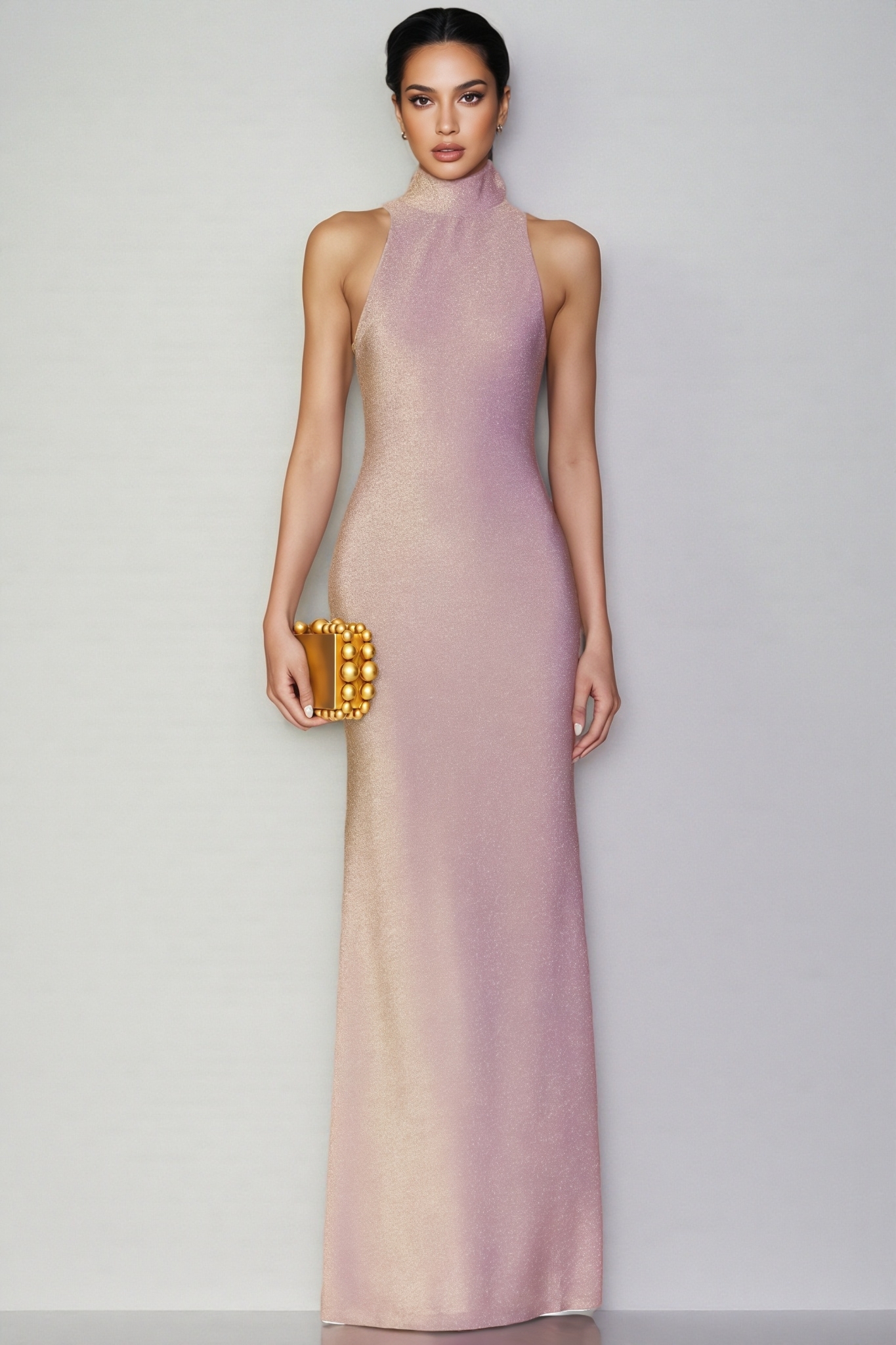 Yrentk Purple 3D Floral Maxi Dress