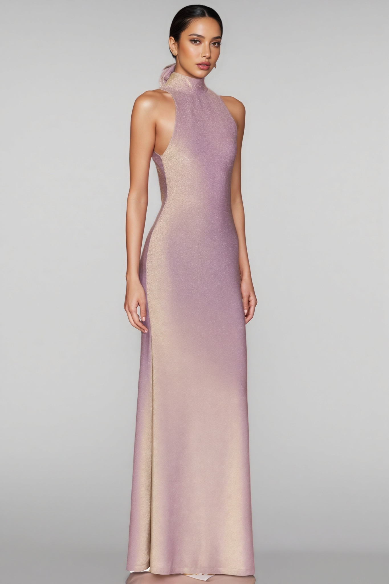 Yrentk Purple 3D Floral Maxi Dress