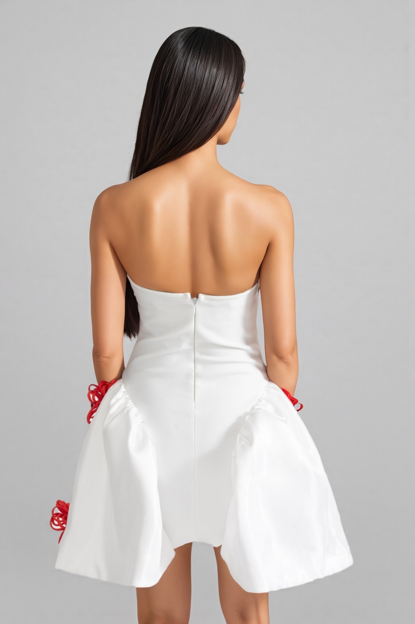 Jaxyn 3D Silver Floral Mini Dress 