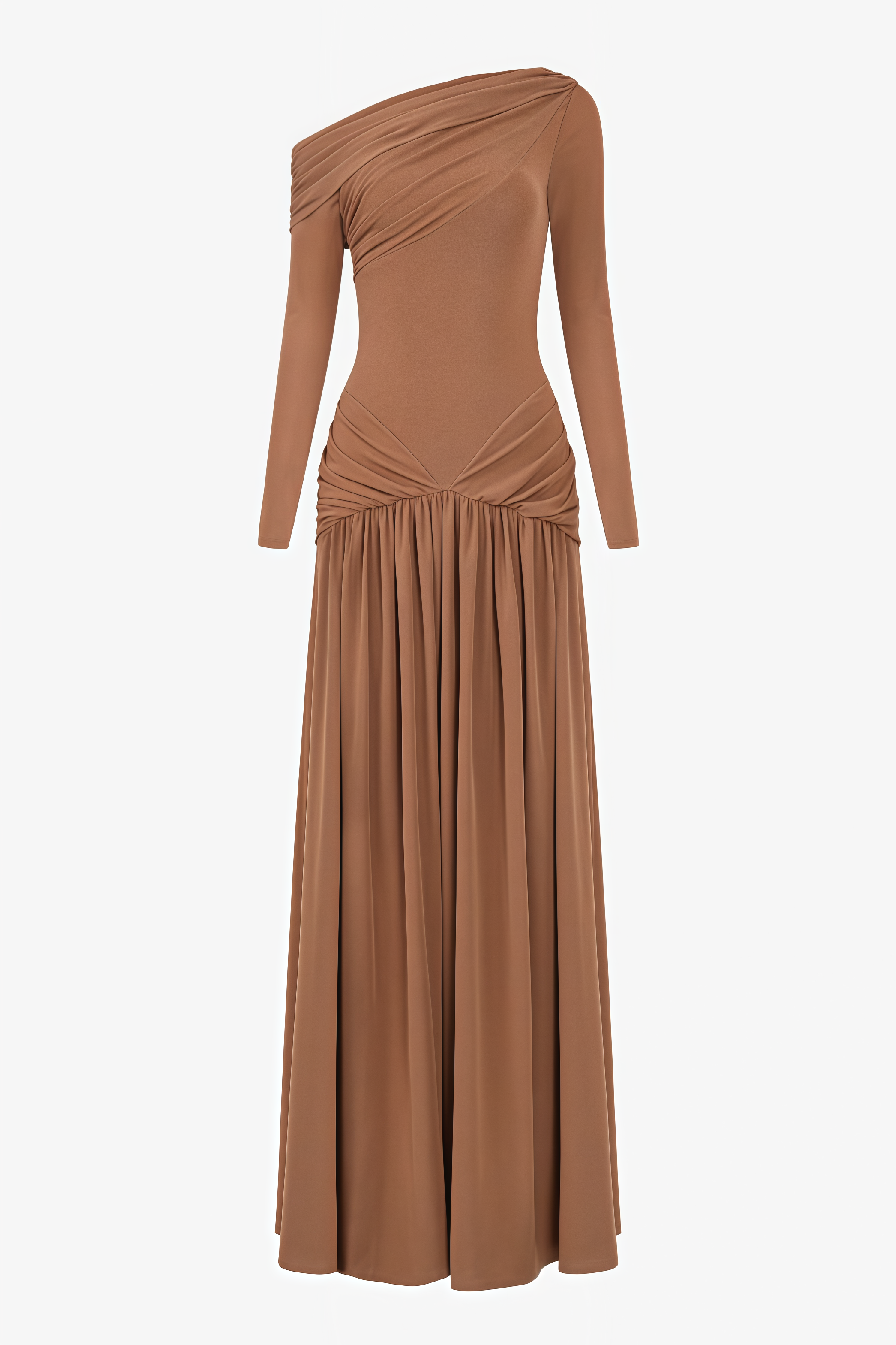 Virel Asymmetric Long sleeve Maxi Dress