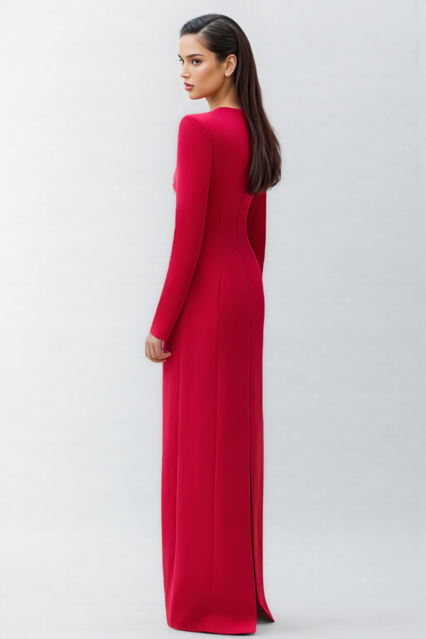 Hatsie Pink Beaded Rhinestone Embellished Maxi Dress