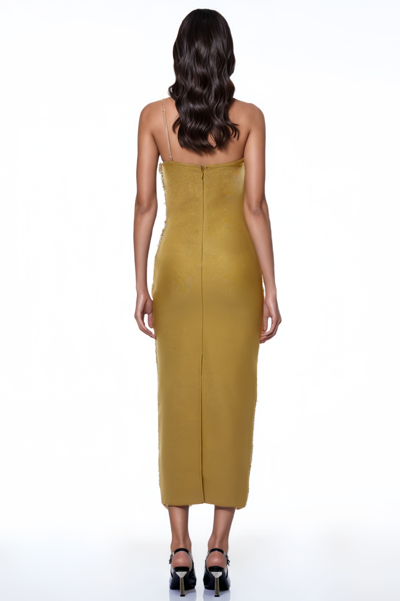 Karwin Gold One Shoulder Maxi Dress