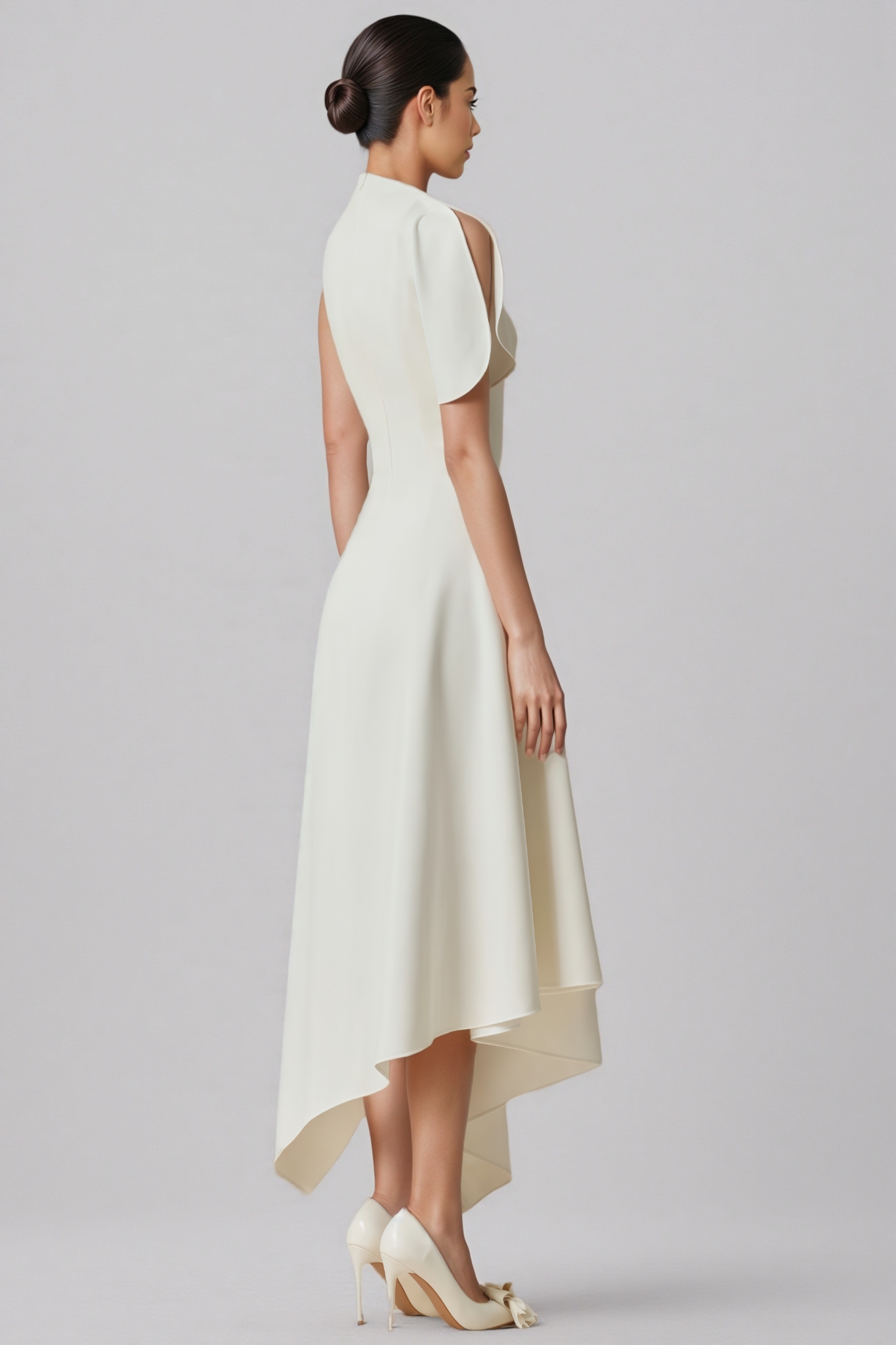 Asymmetric Flared Midi Dress