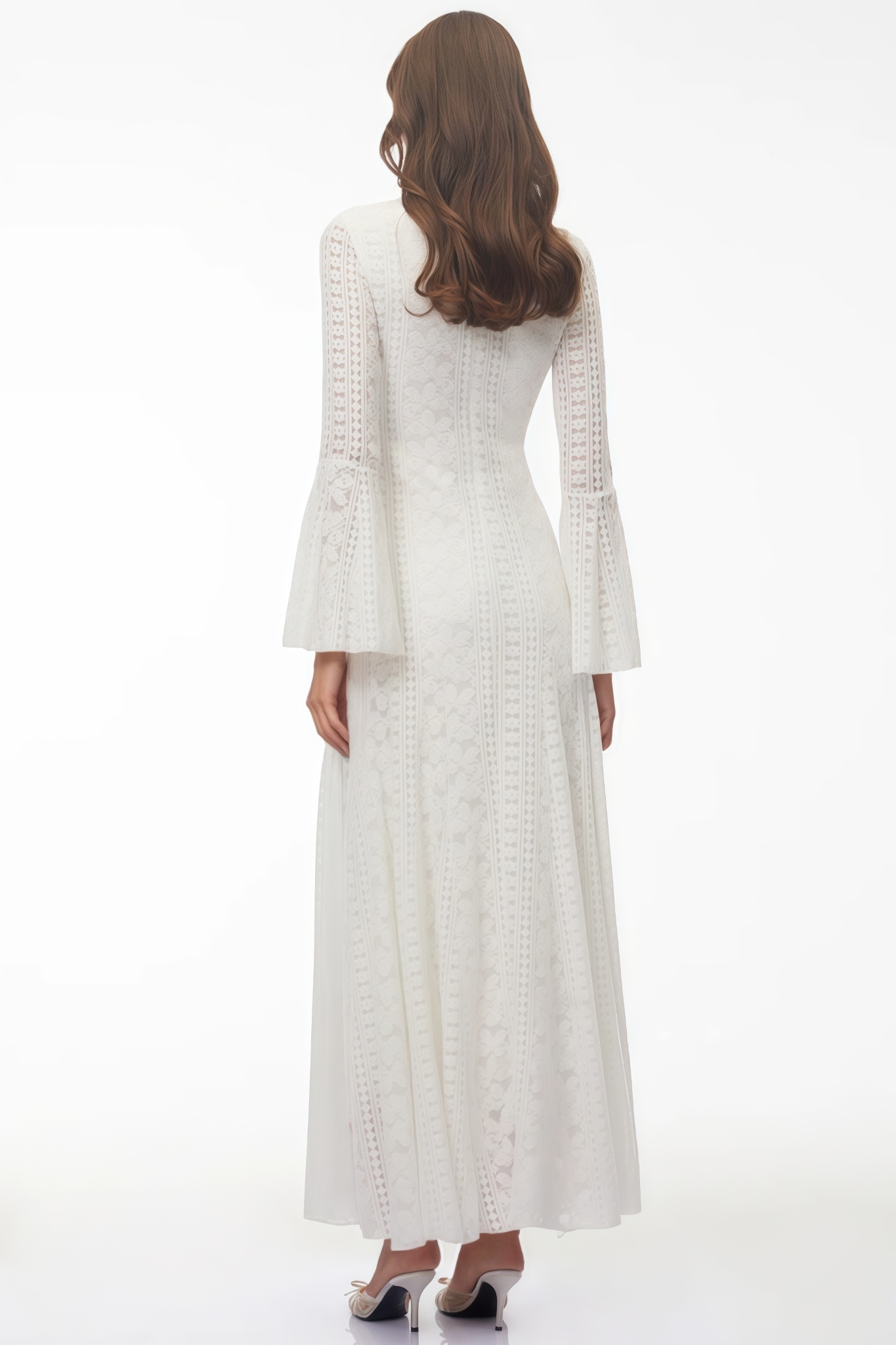 Oemot White Floral Lace Maxi Dress