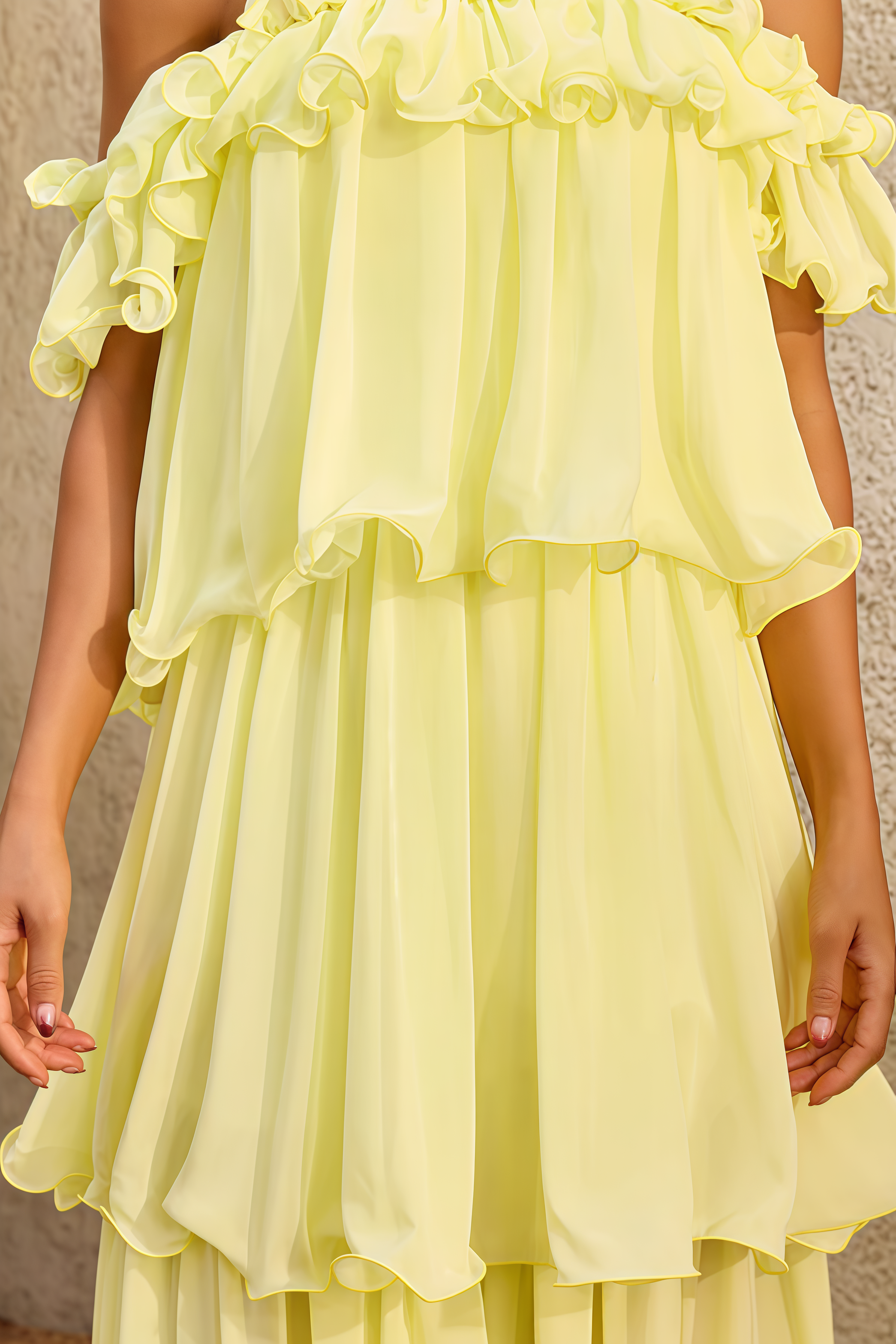 Zianie Off The Shoulder Tiered Maxi Dress