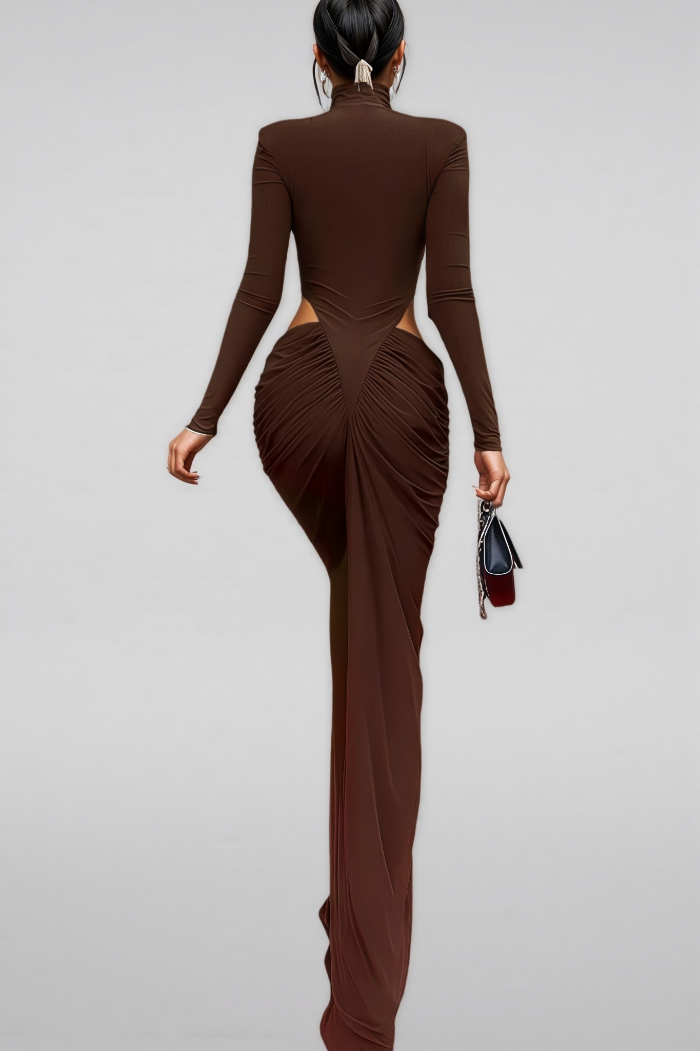 Riley Brown High Neck Cutout Maxi Dress