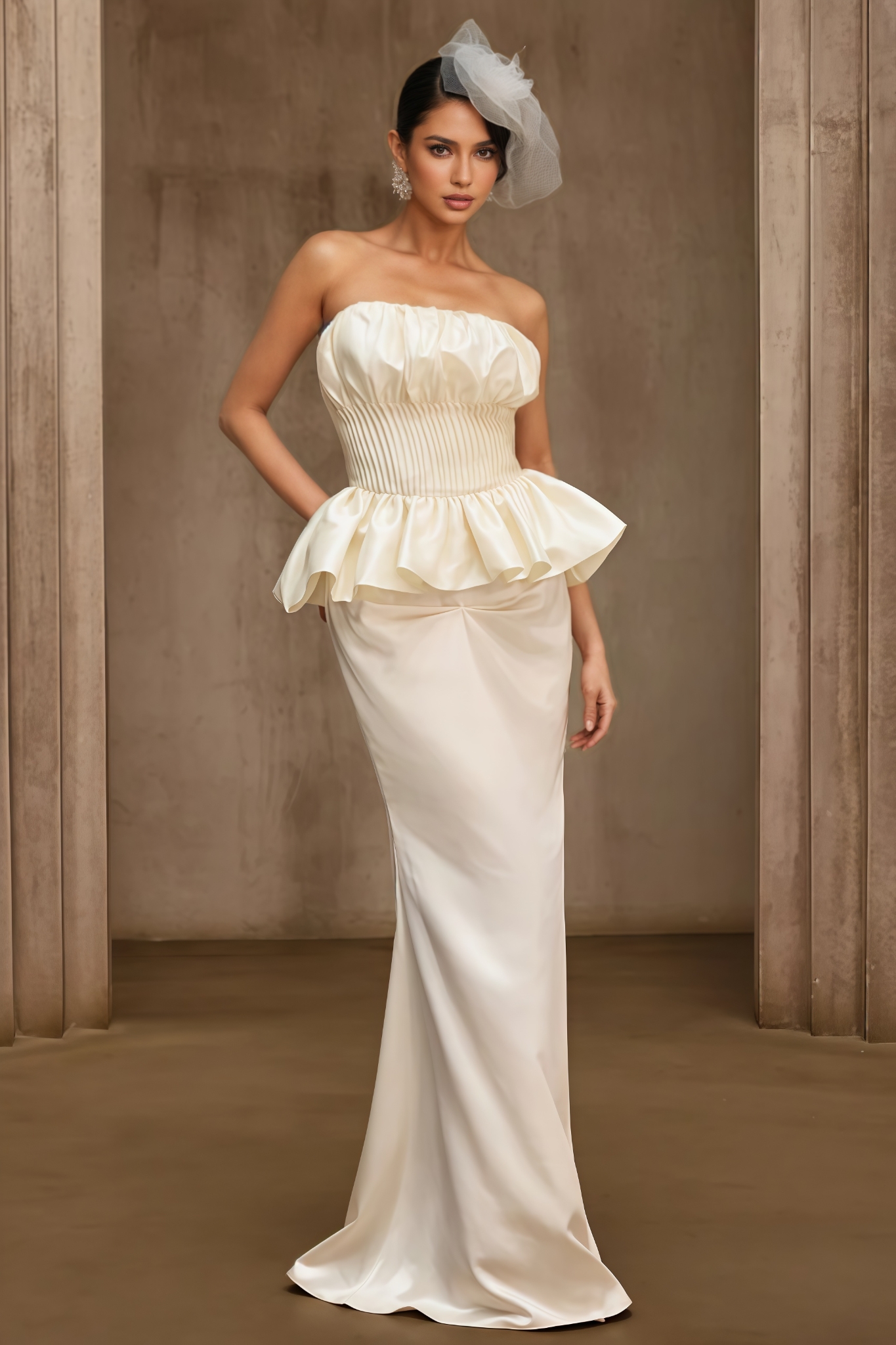 Serity Strapless Pleated Maxi Dress