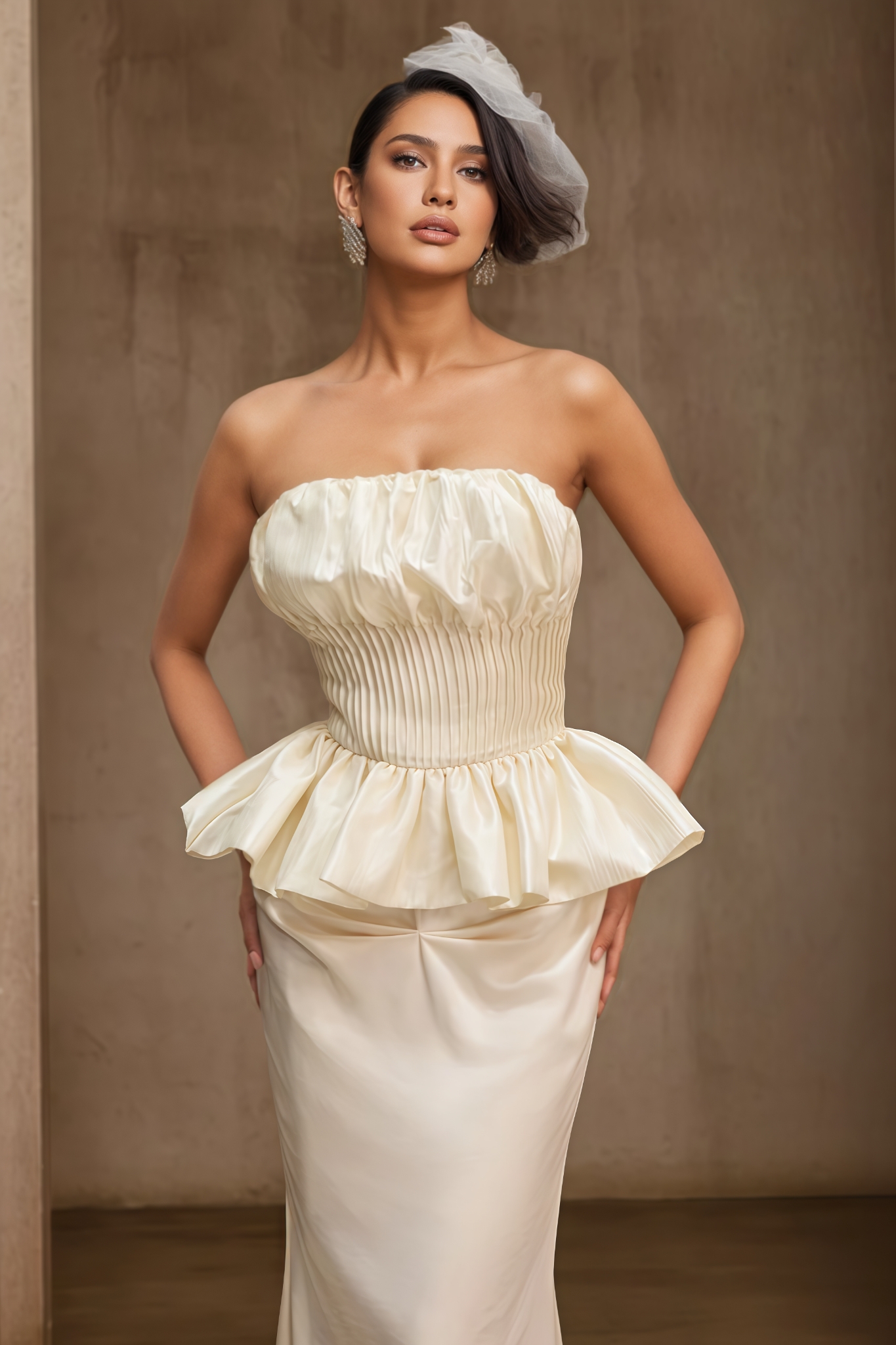 Serity Strapless Pleated Maxi Dress