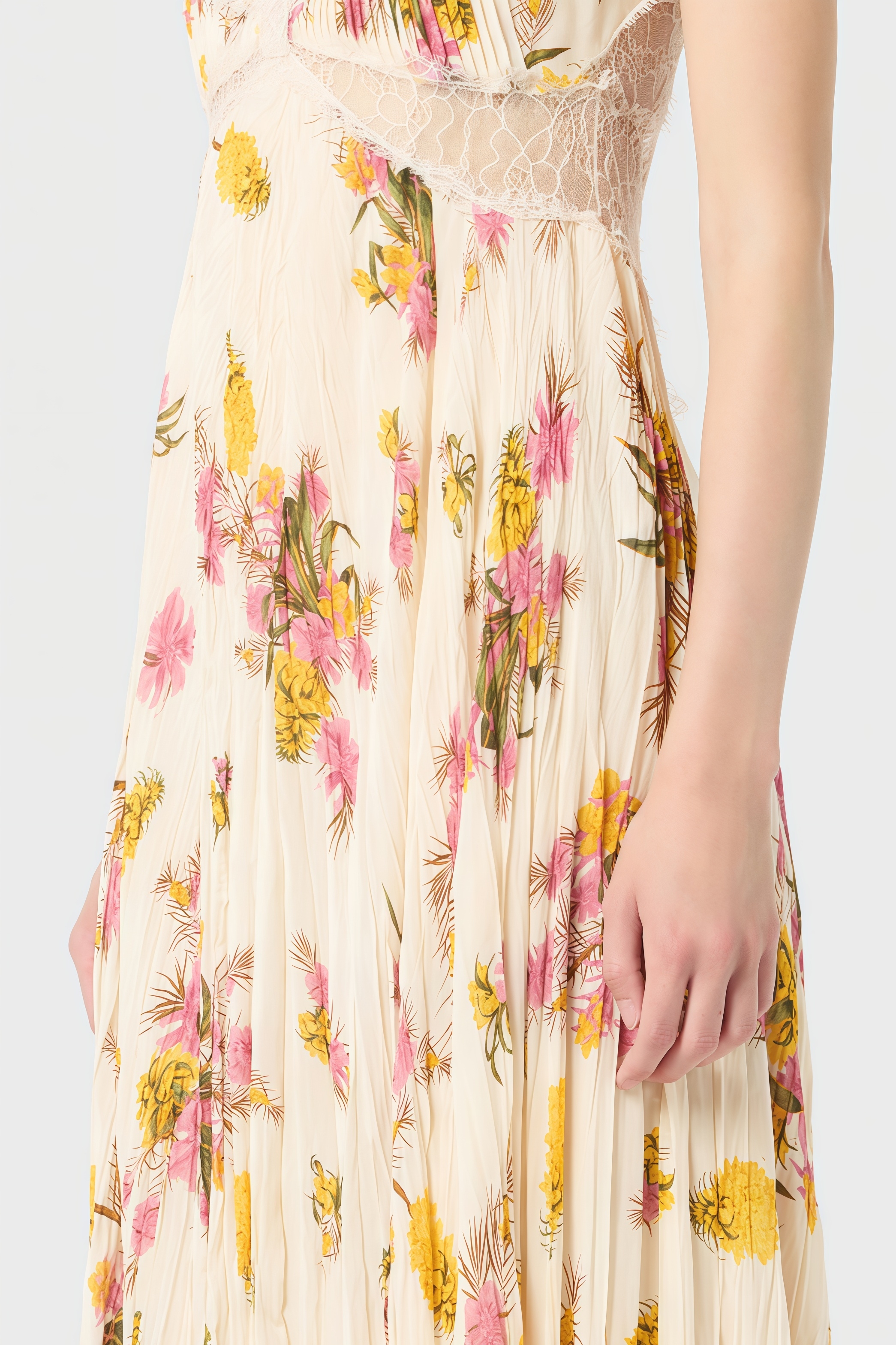 Gaysa Floral Lace Cutout Maxi Dress