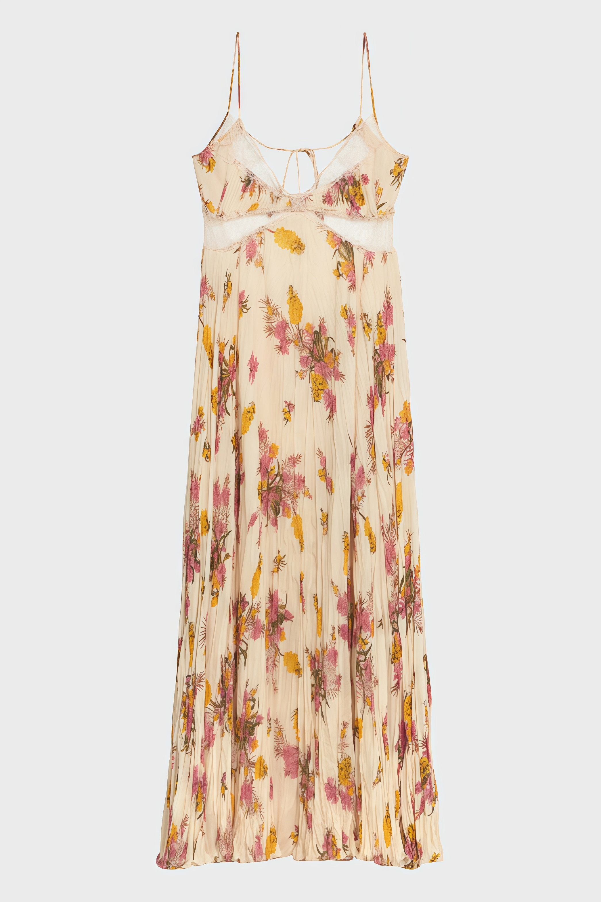Gaysa Floral Lace Cutout Maxi Dress