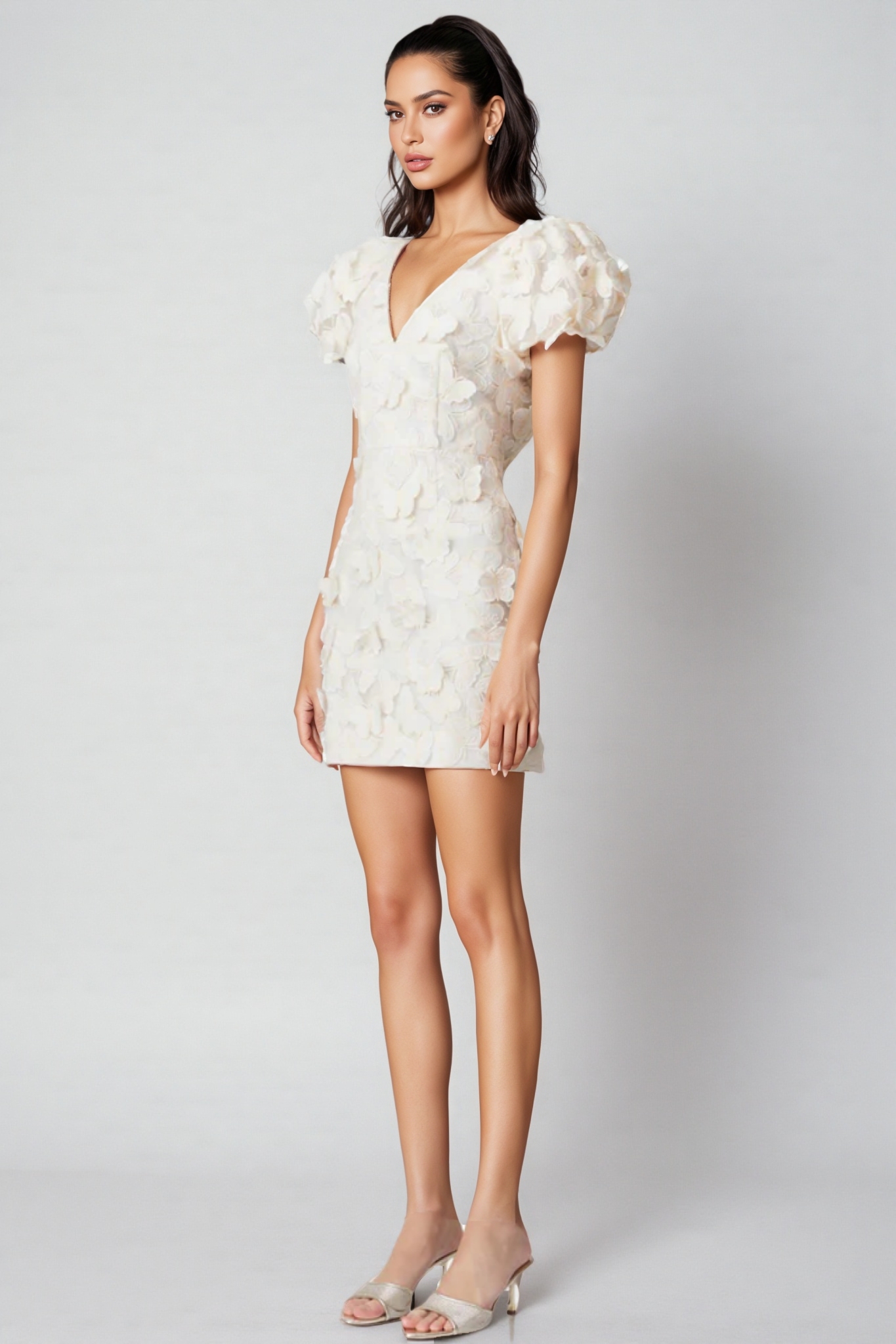 Alwek White Butterfly Mini Dress