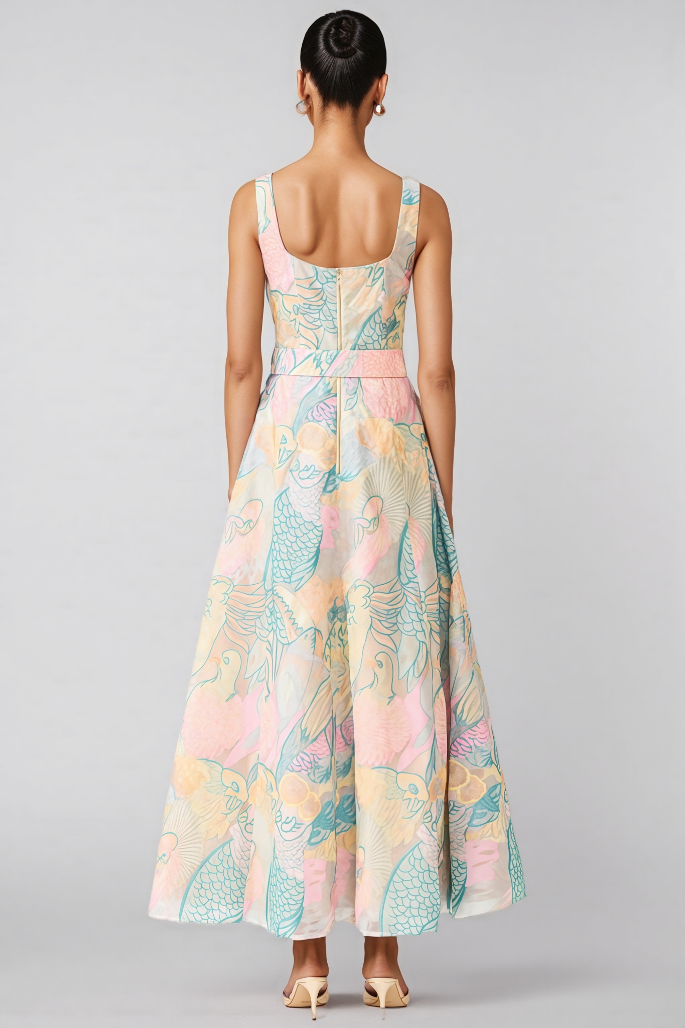 Norveld Halter Embroidered Maxi Dress