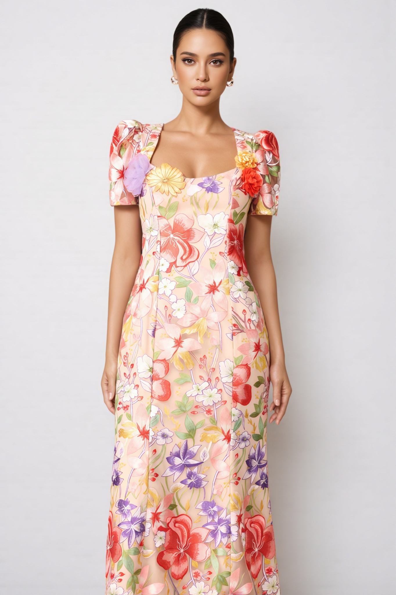 Dacre Embroidered Floral Maxi Dress