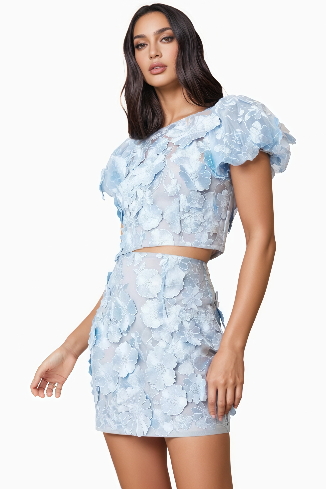 3D Floral Dress Set