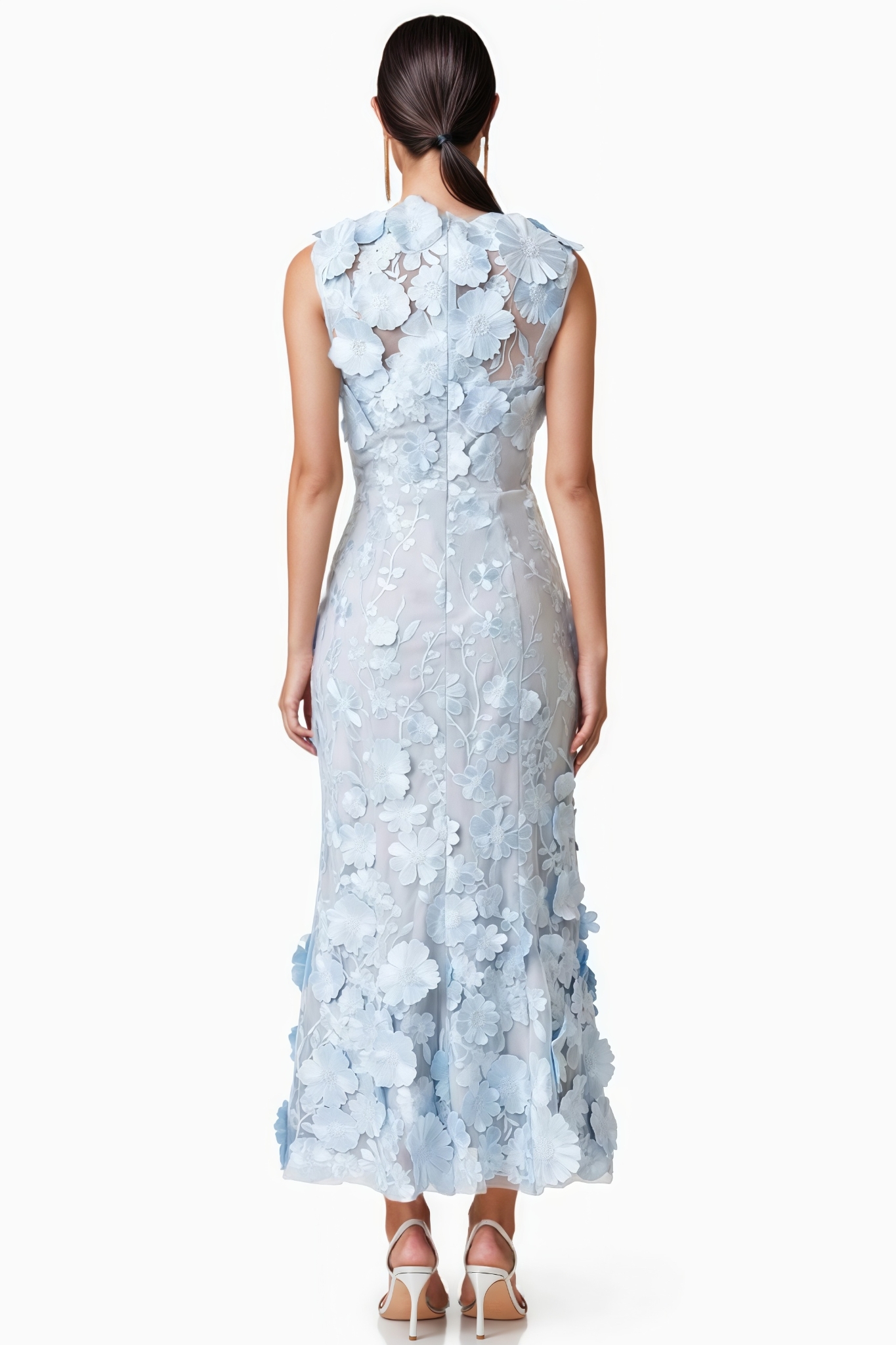 3D Floral Midi Dress