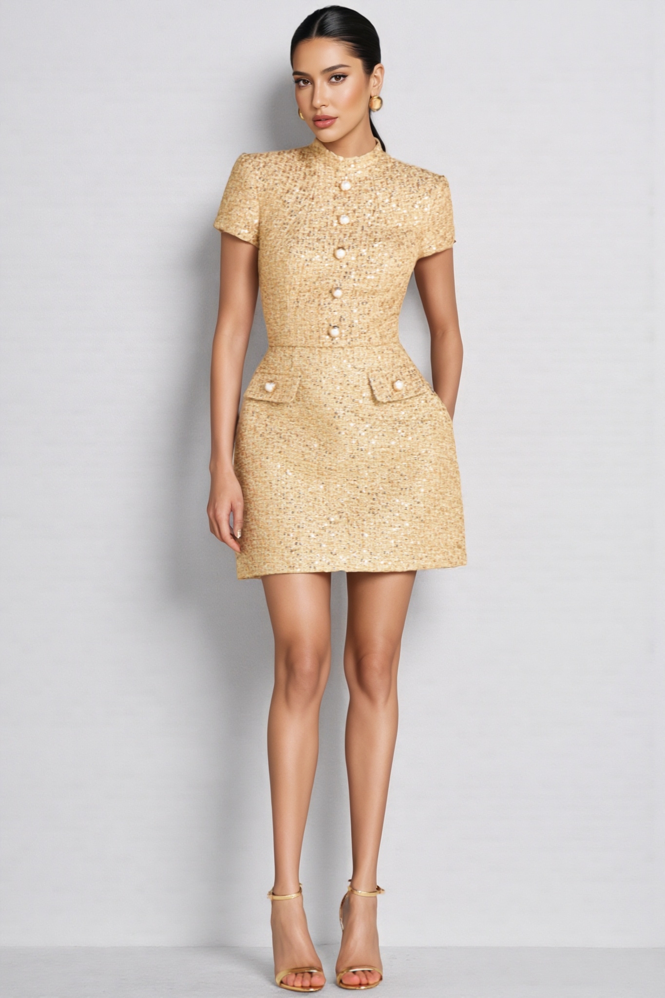 Bly Gold Mini Dress