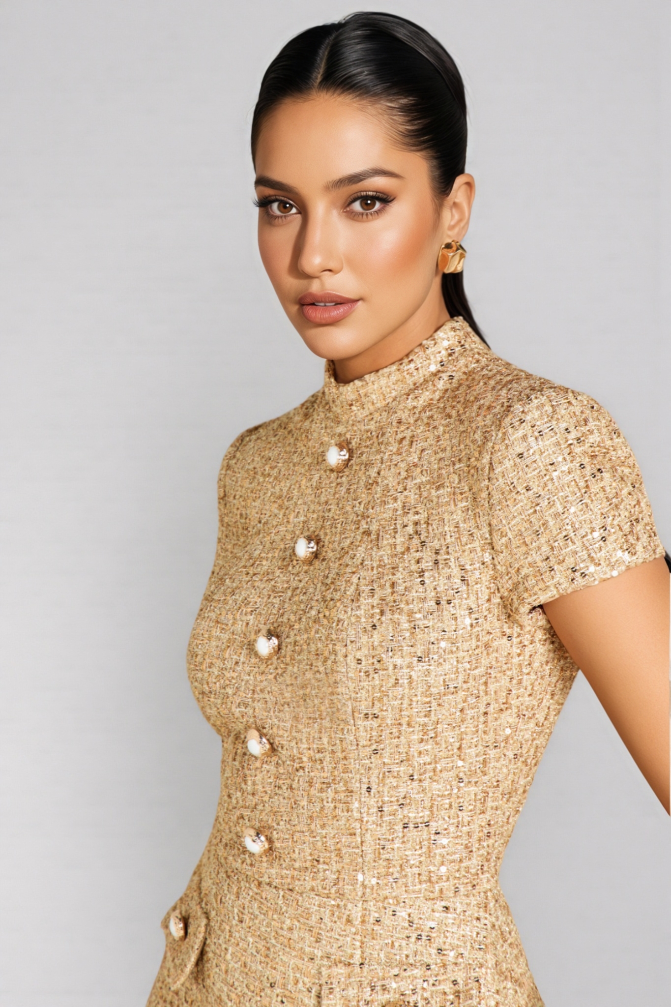 Bly Gold Mini Dress