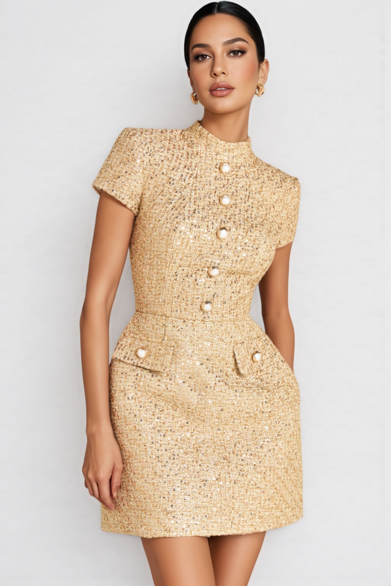 Bly Gold Mini Dress