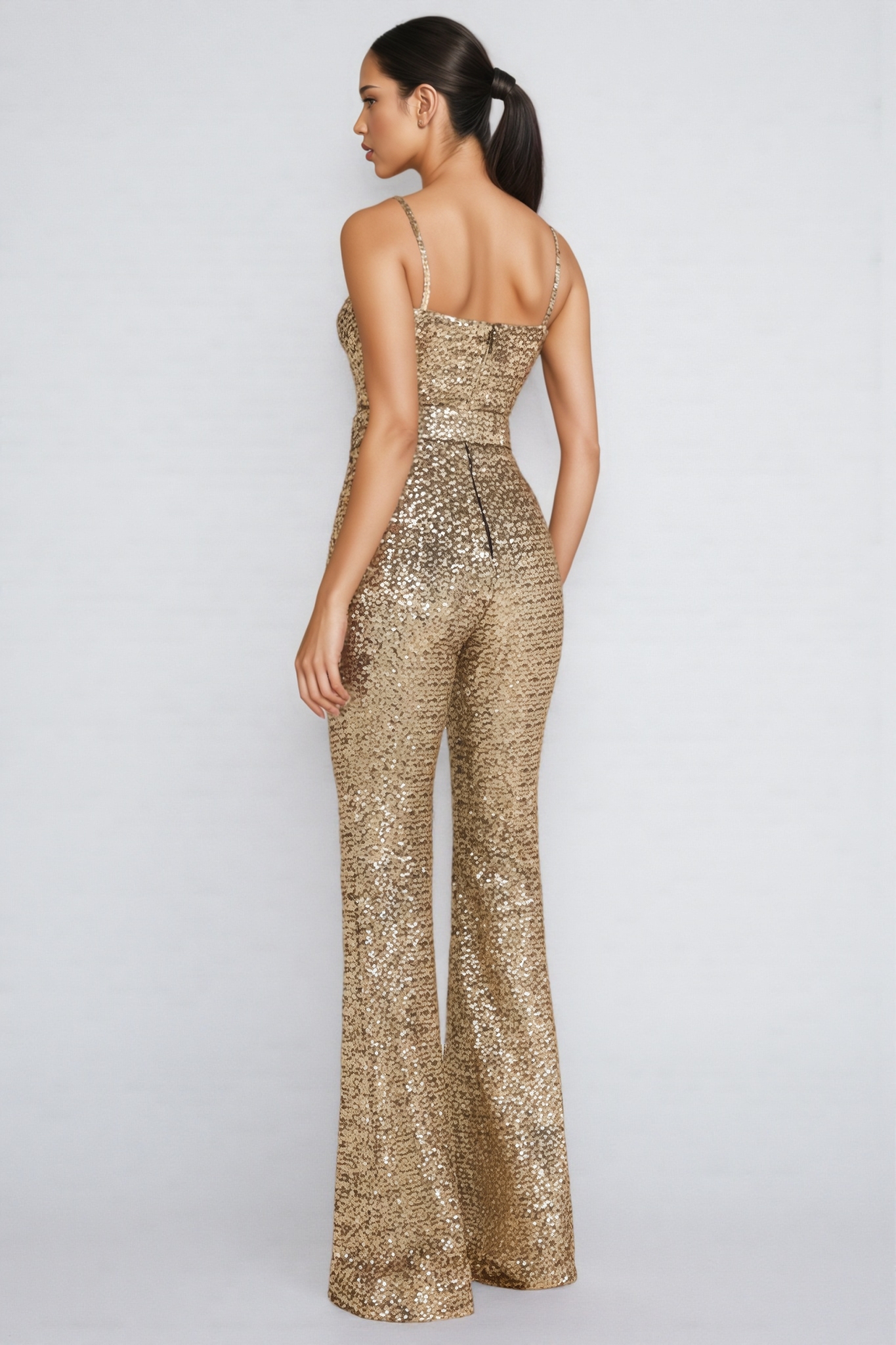 Lunia Gold Sequin Jumpsuit