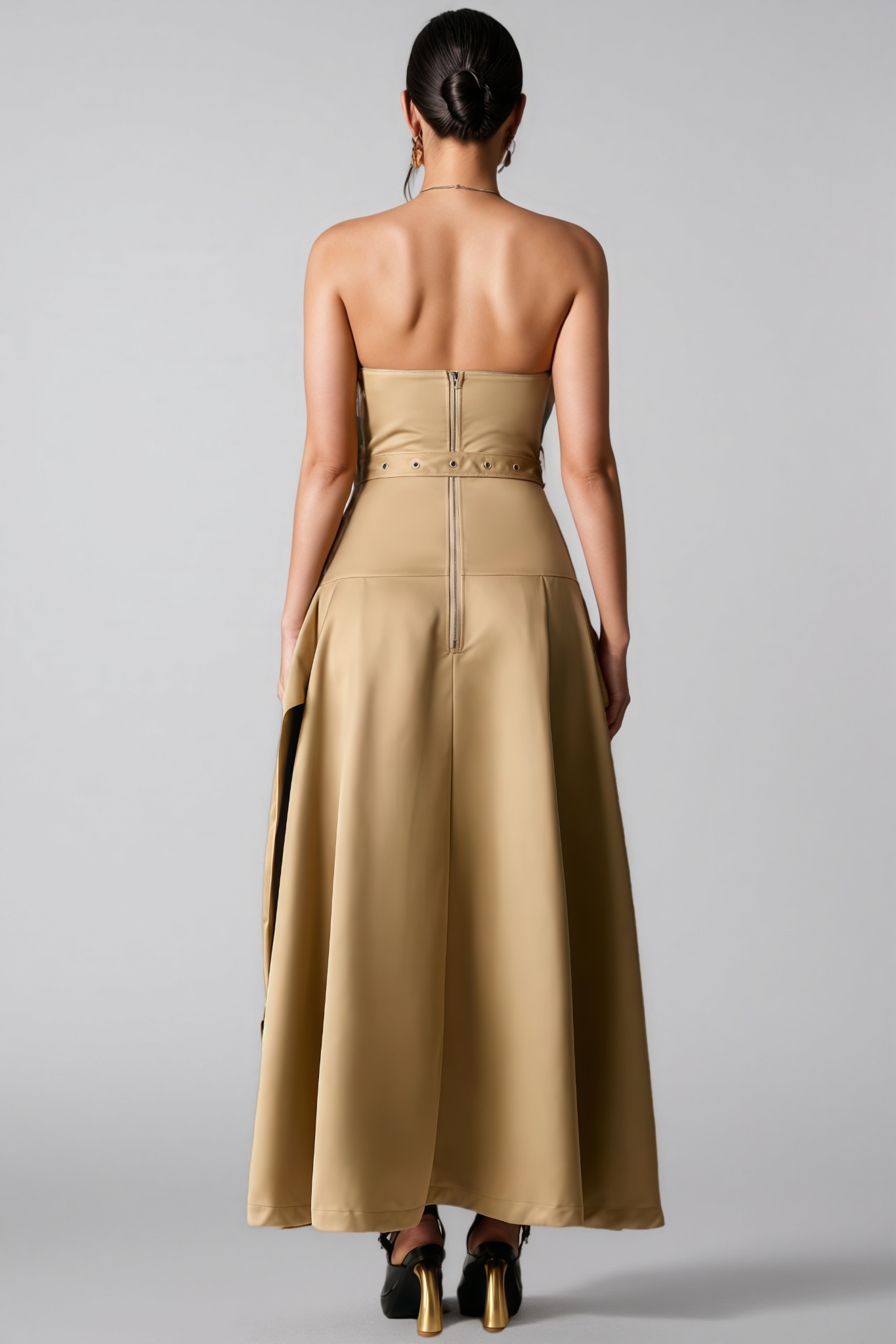 Norma Strapless Trench Coat Maxi Dress
