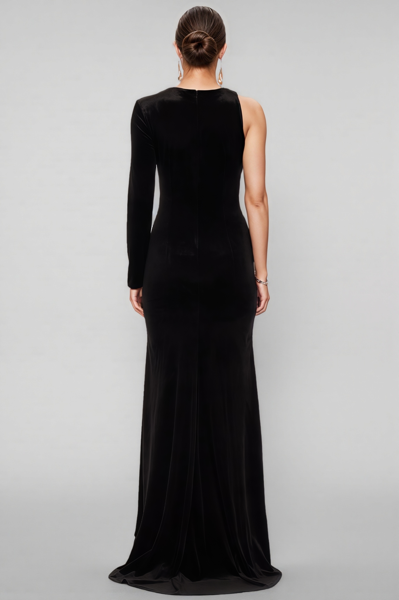 Saloiy Black Bow Split Maxi Dress
