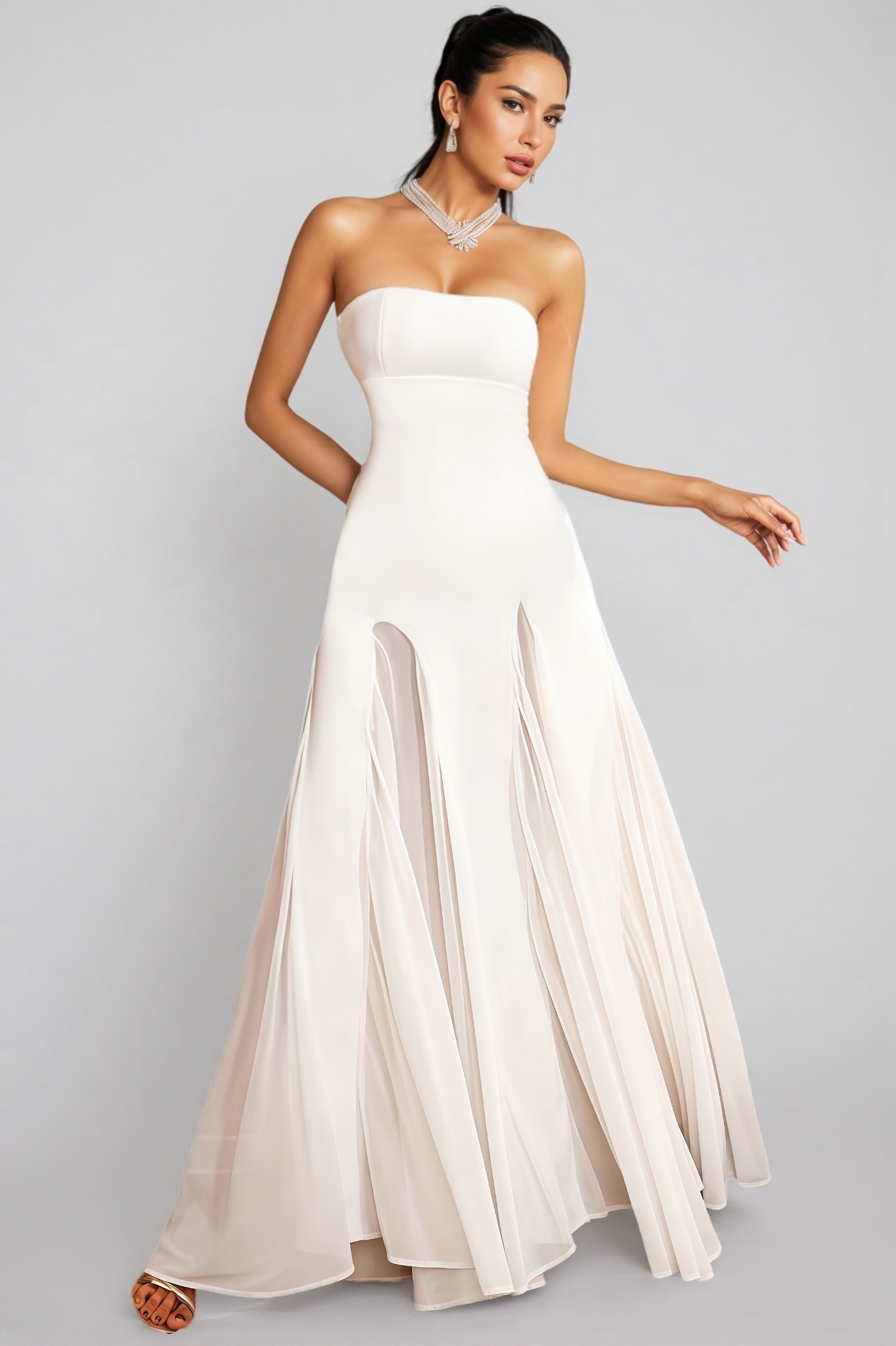 Elthion Strapless Bandage Maxi Dress
