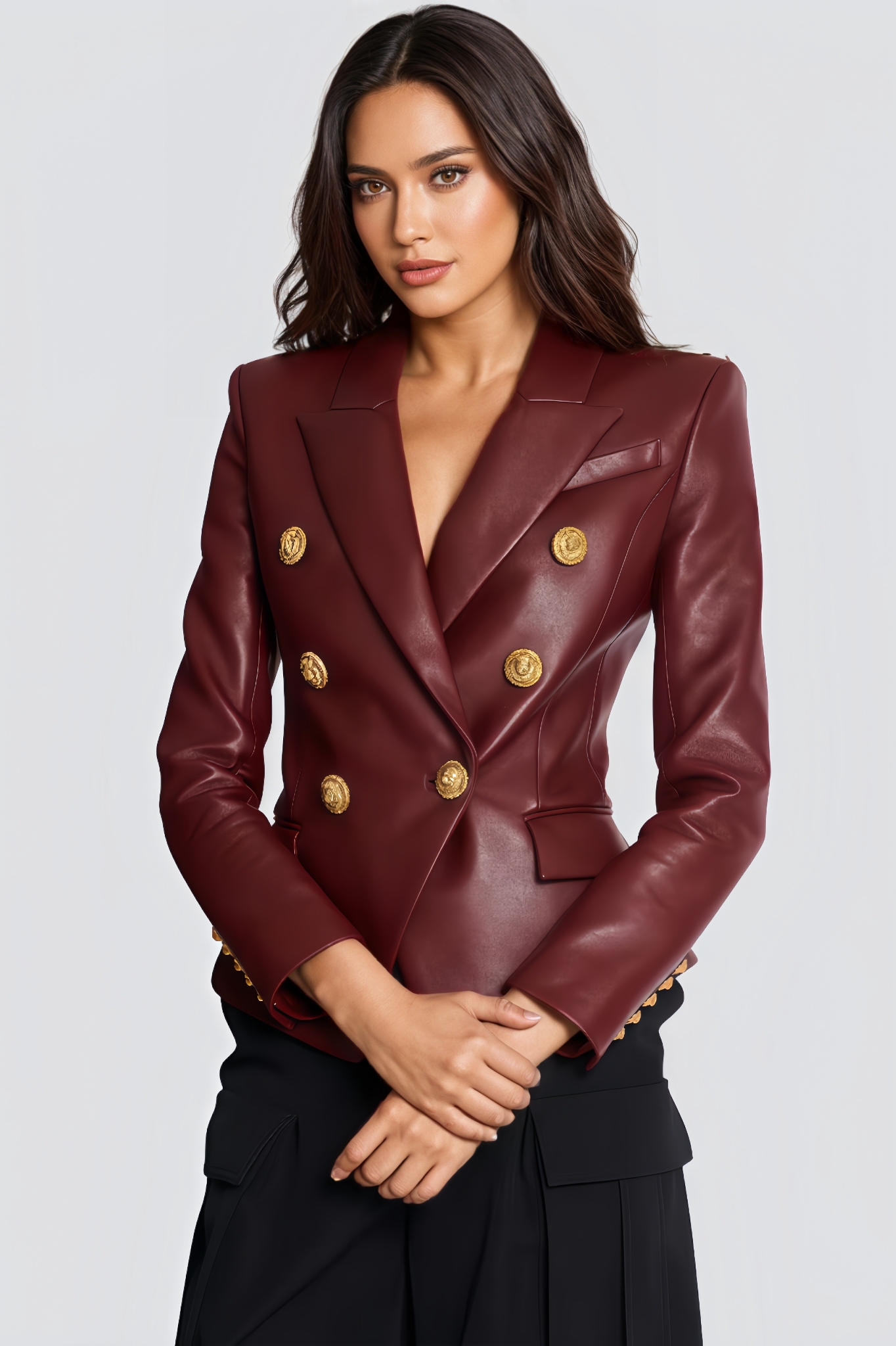 Brenol Red Leather Blazer