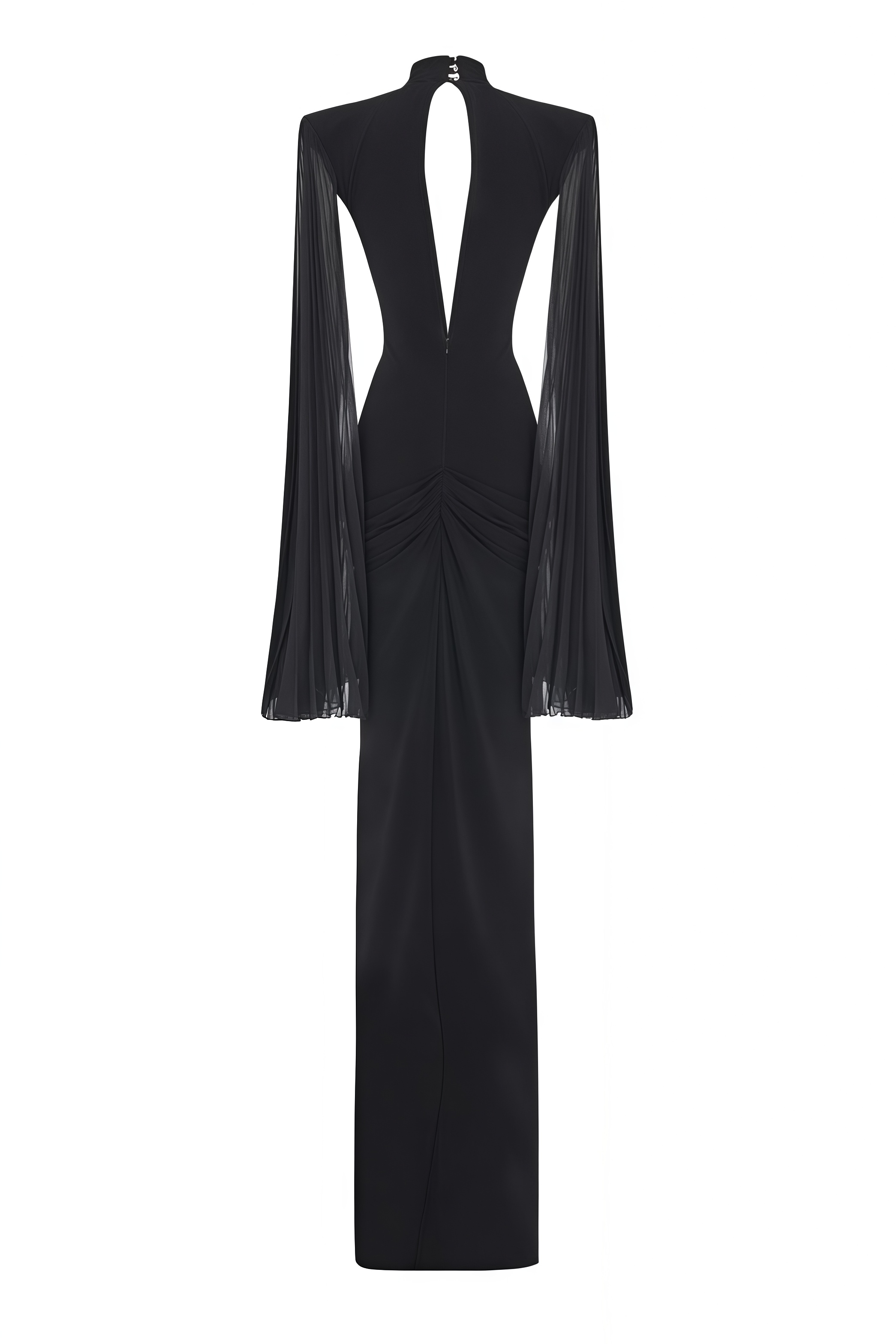 Lilltay Black V Neck Tulle Maxi Dress